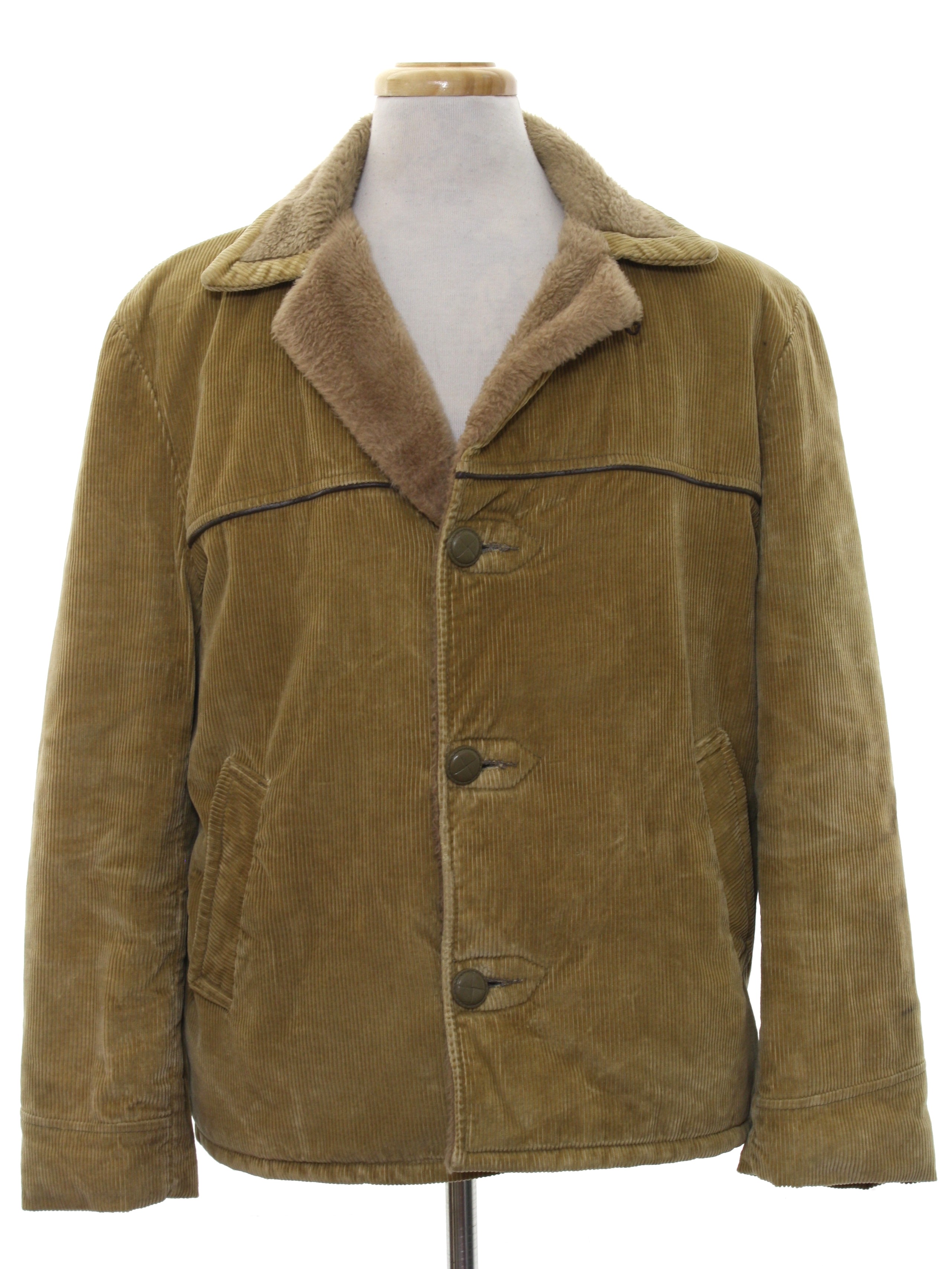 Vintage 1960's Jacket: Late 60s -Oakbrook Sportswear Sears- Mens tan ...