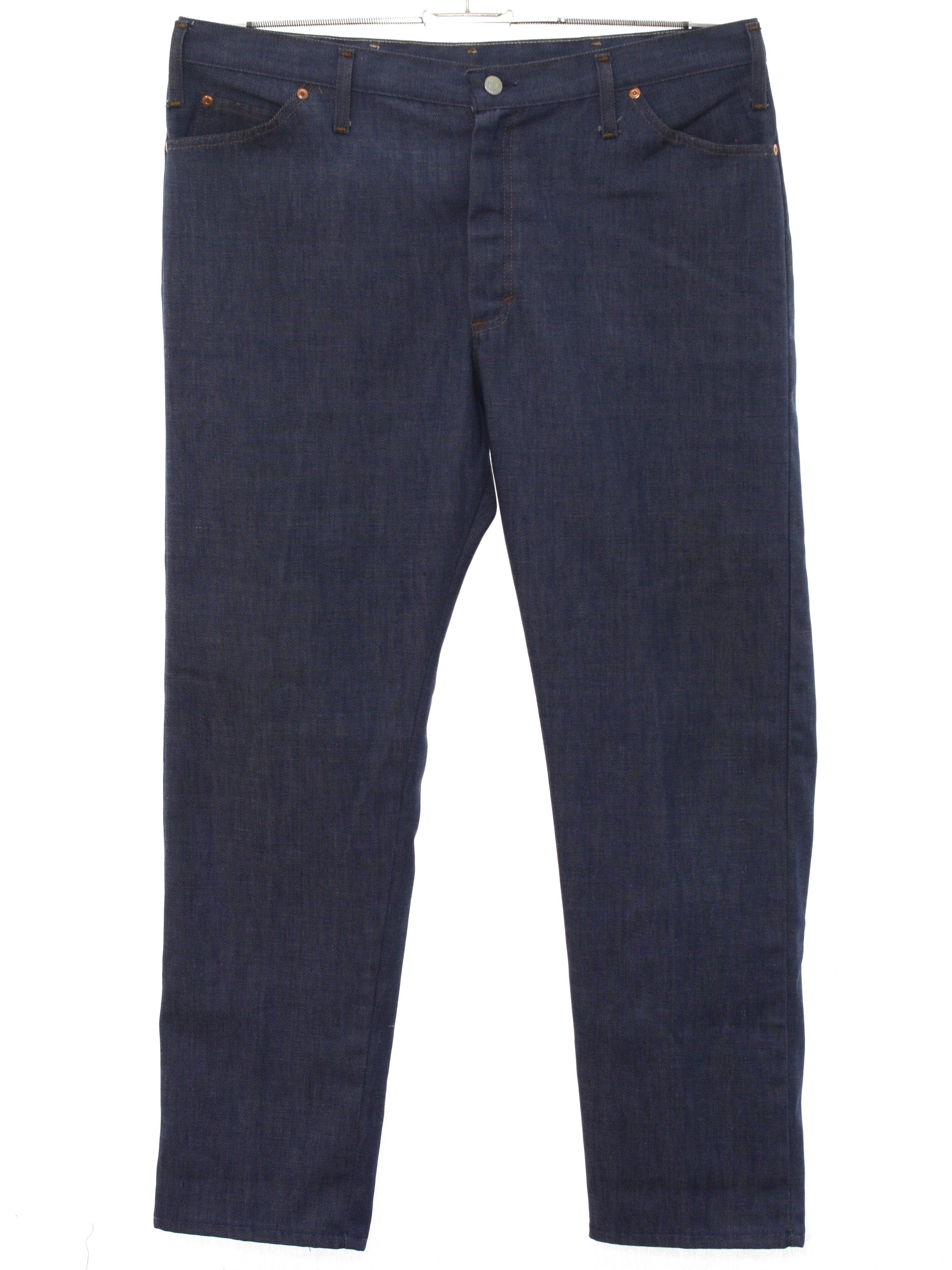 60's Vintage Pants: 60s -Penneys Ranchcraft- Mens blue cotton polyester ...