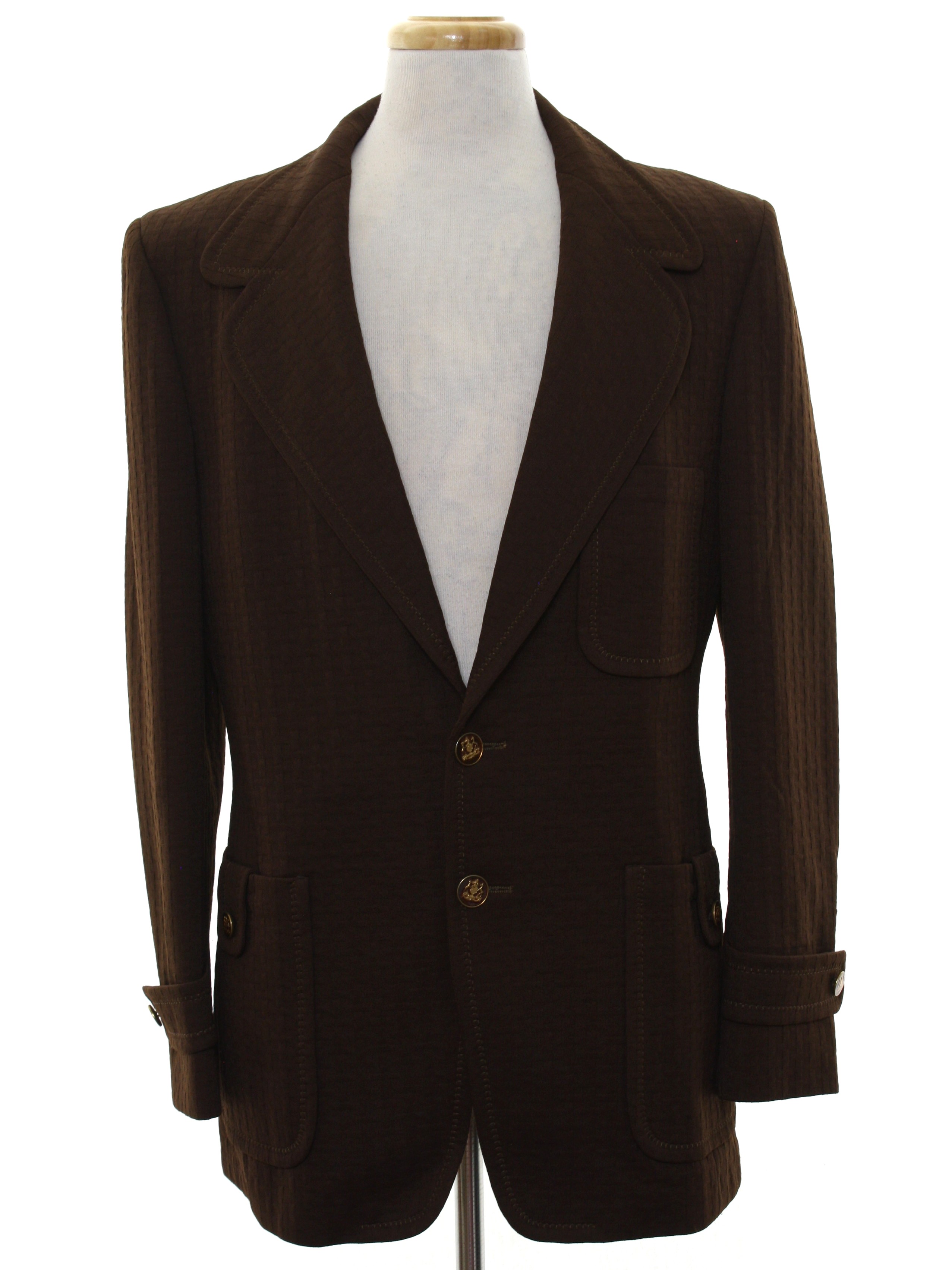 Retro 70's Jacket: 70s -Ratner- Mens dark brown with raised woven like ...