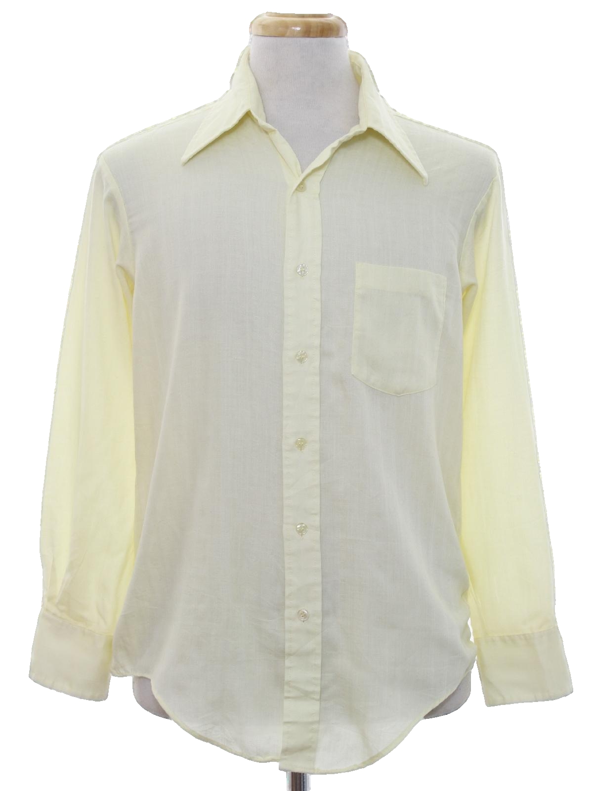 Retro 70's Shirt: 70s -K-Mart- Mens light yellow polyester cotton blend ...