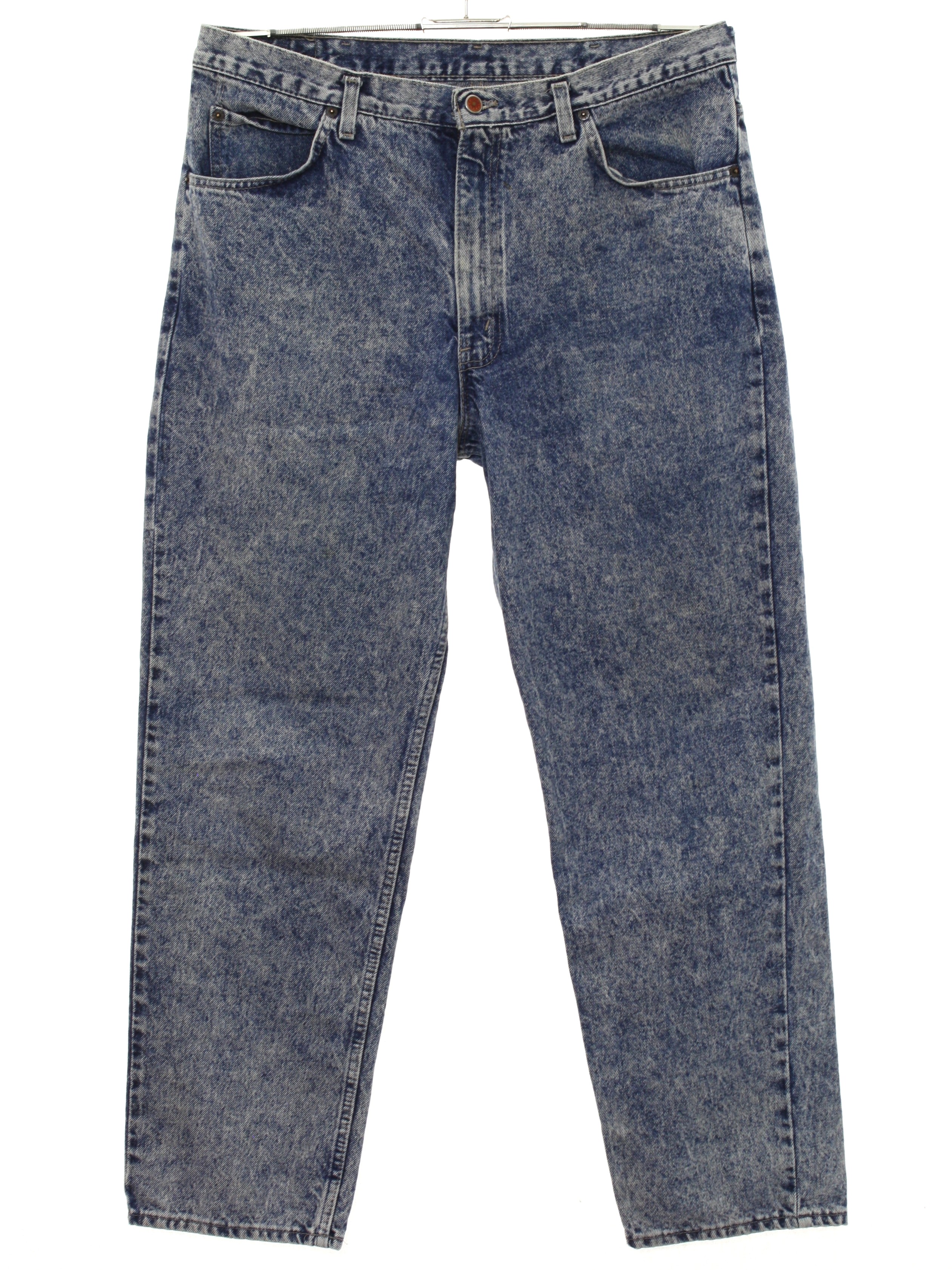 Vintage 80s Pants: 80s -Brittania- Mens acid washed dark blue cotton ...