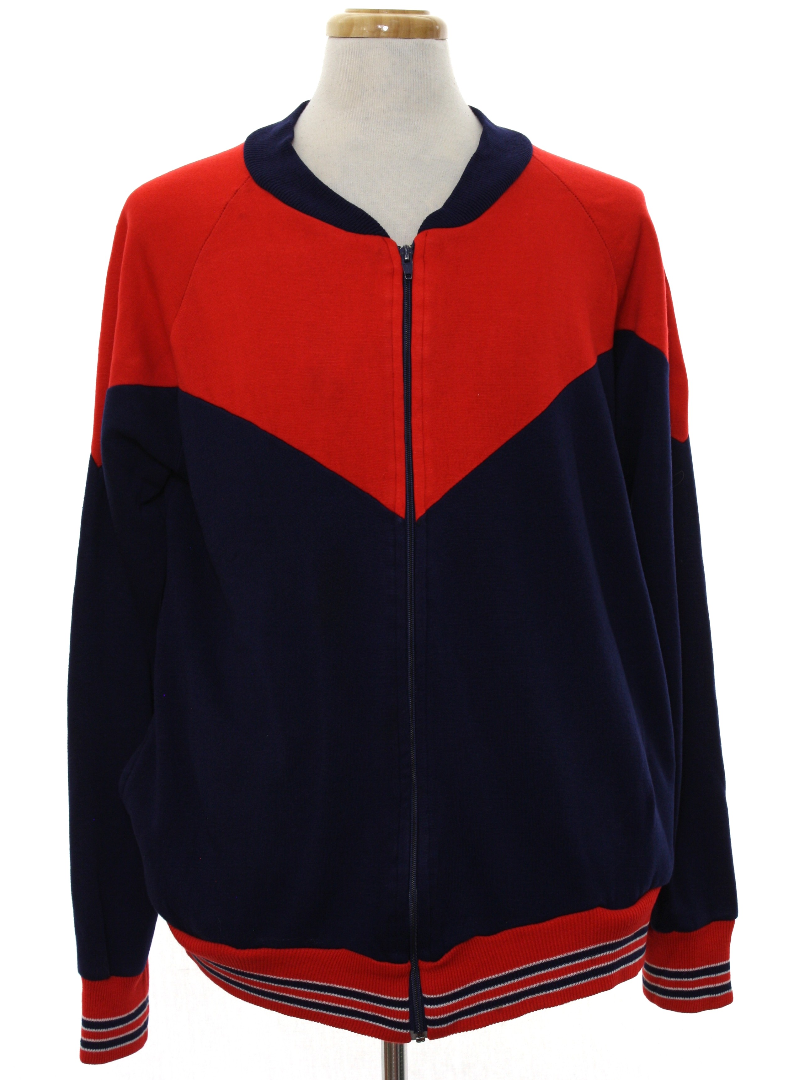 1980s Sportswear Jacket: 80s -Sportswear- Mens red and midnight blue ...