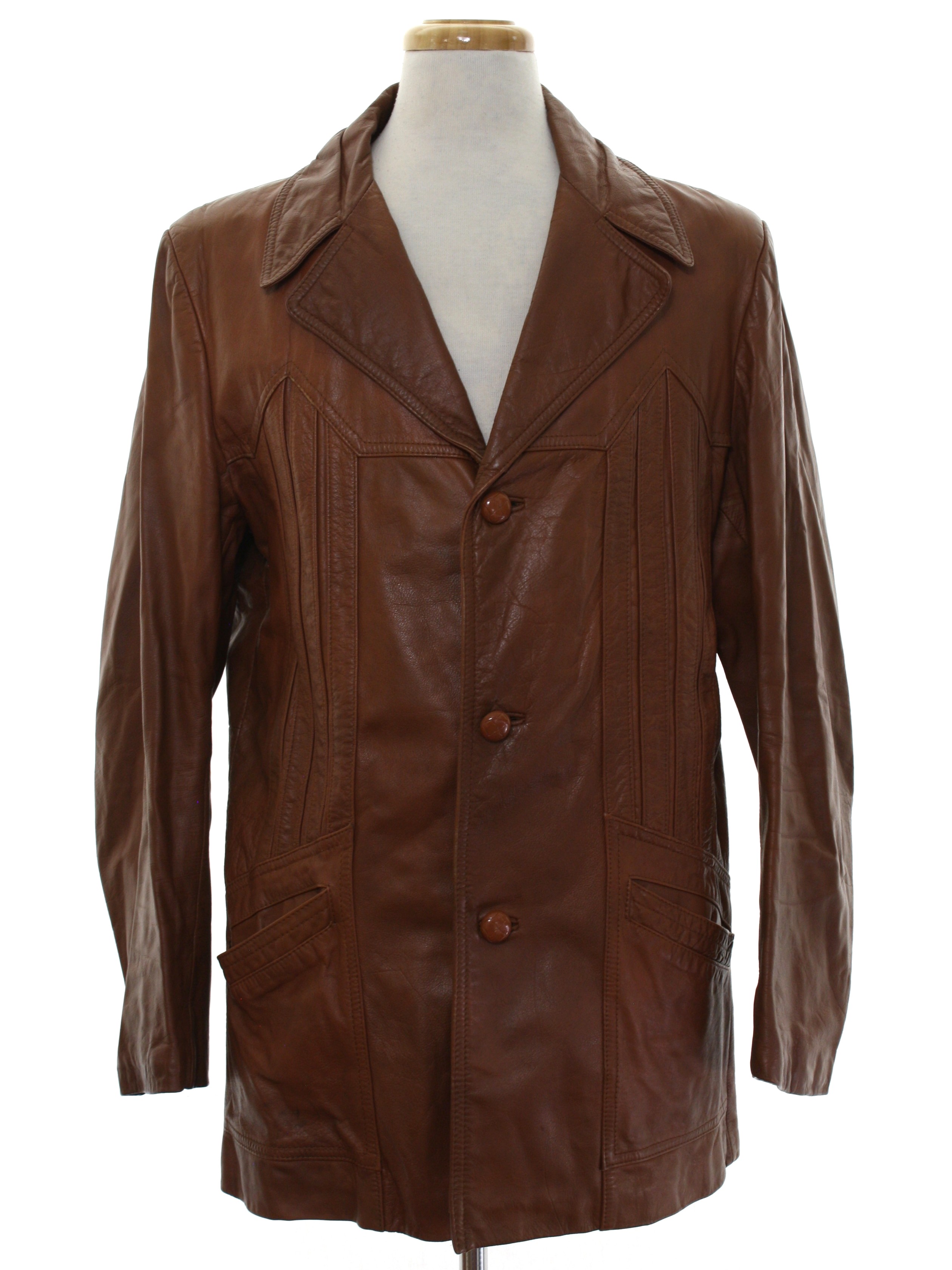 1970s Vintage Leather Jacket: 70w -Leathers by Jeffrey- Mens light ...