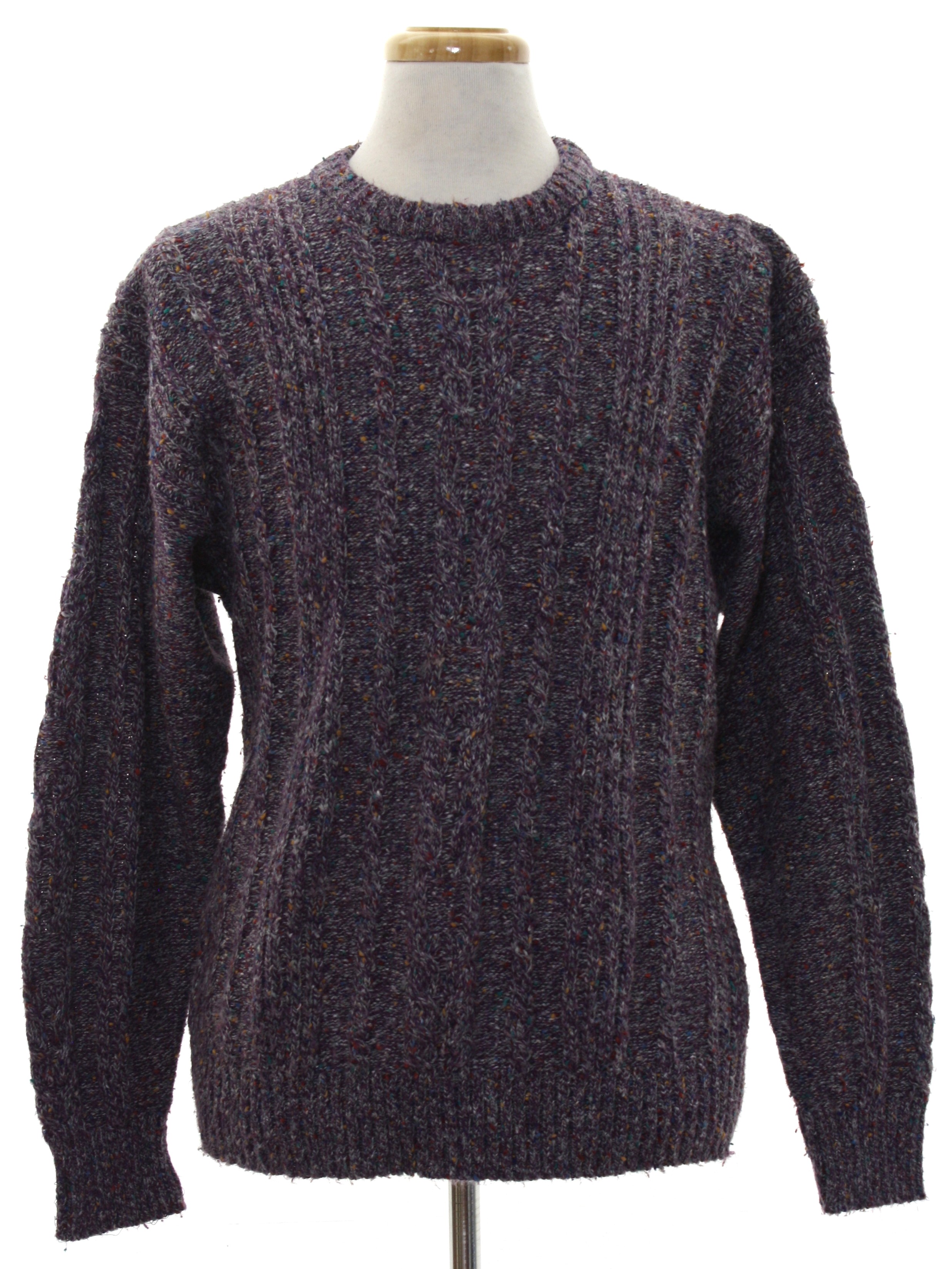 Vintage Concrete 1980s Sweater: 80s -Concrete- Mens muted purple and ...