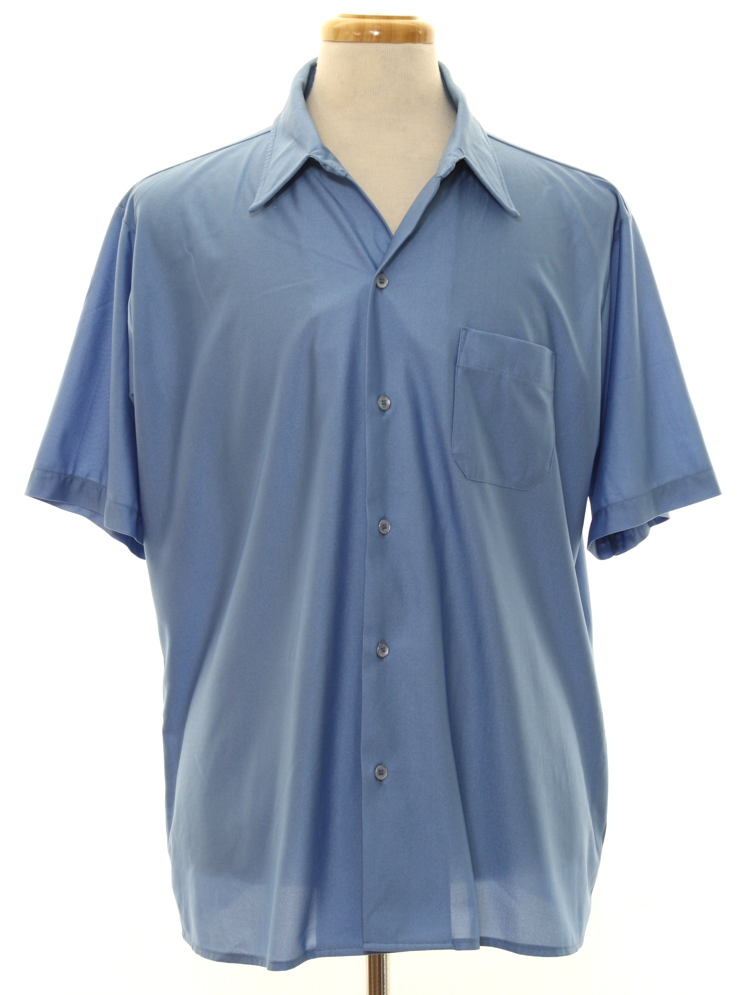 Eighties Golden Arrow Disco Shirt: 80s -Golden Arrow- Mens shiny blue ...