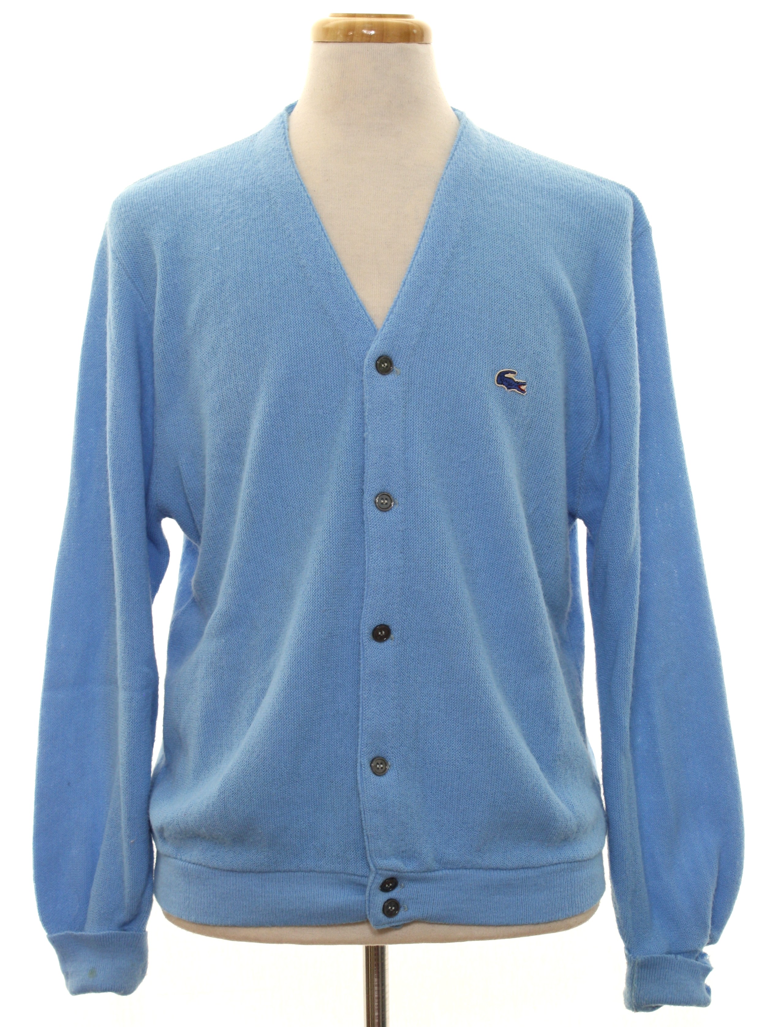 1960's Retro Caridgan Sweater: 60s -Izod- Mens light blue background ...