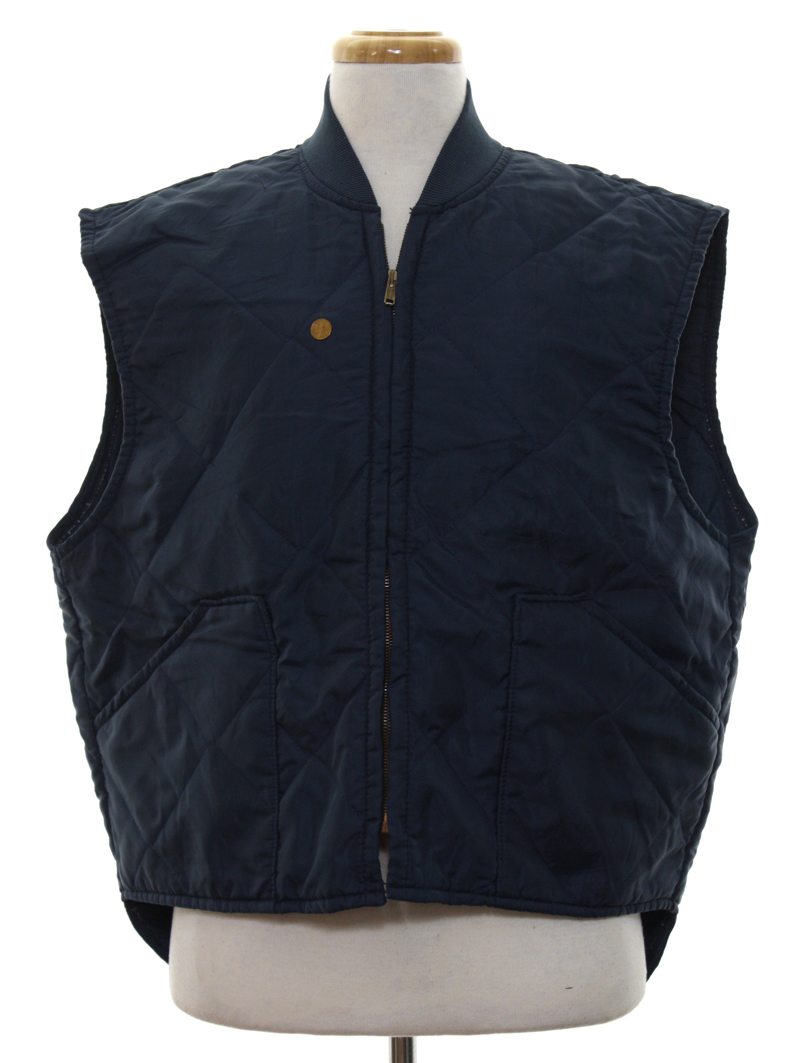 Dickson 1980s Vintage Vest: 80s -Dickson- Mens navy blue background ...