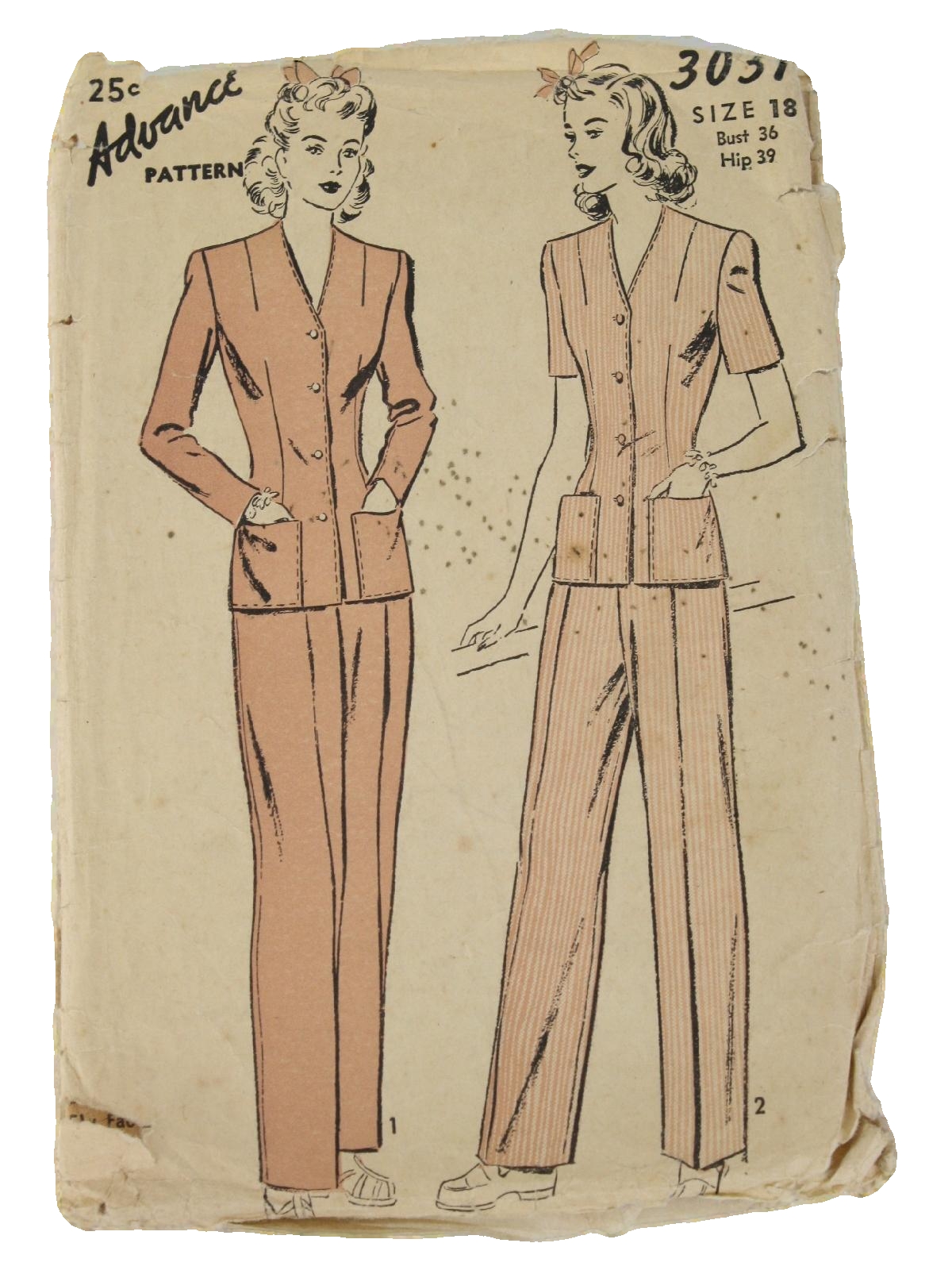 Forties Advance Pattern No. 3031 Sewing Pattern: 40s -Advance Pattern ...