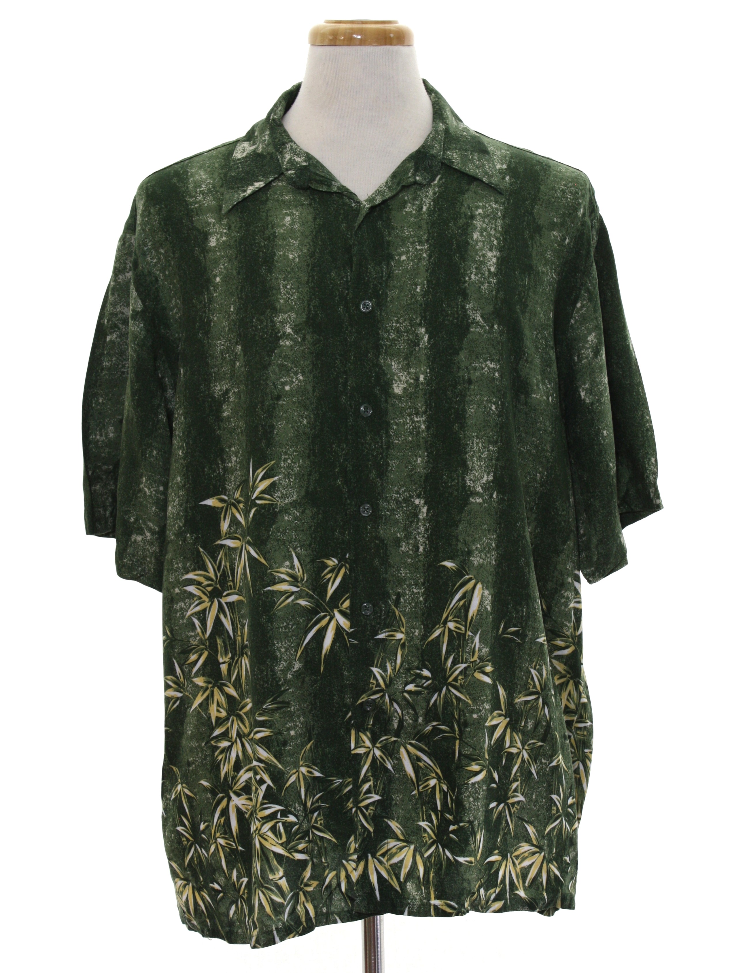 80's Puritan Hawaiian Shirt: 80s -Puritan- Mens olive green background ...