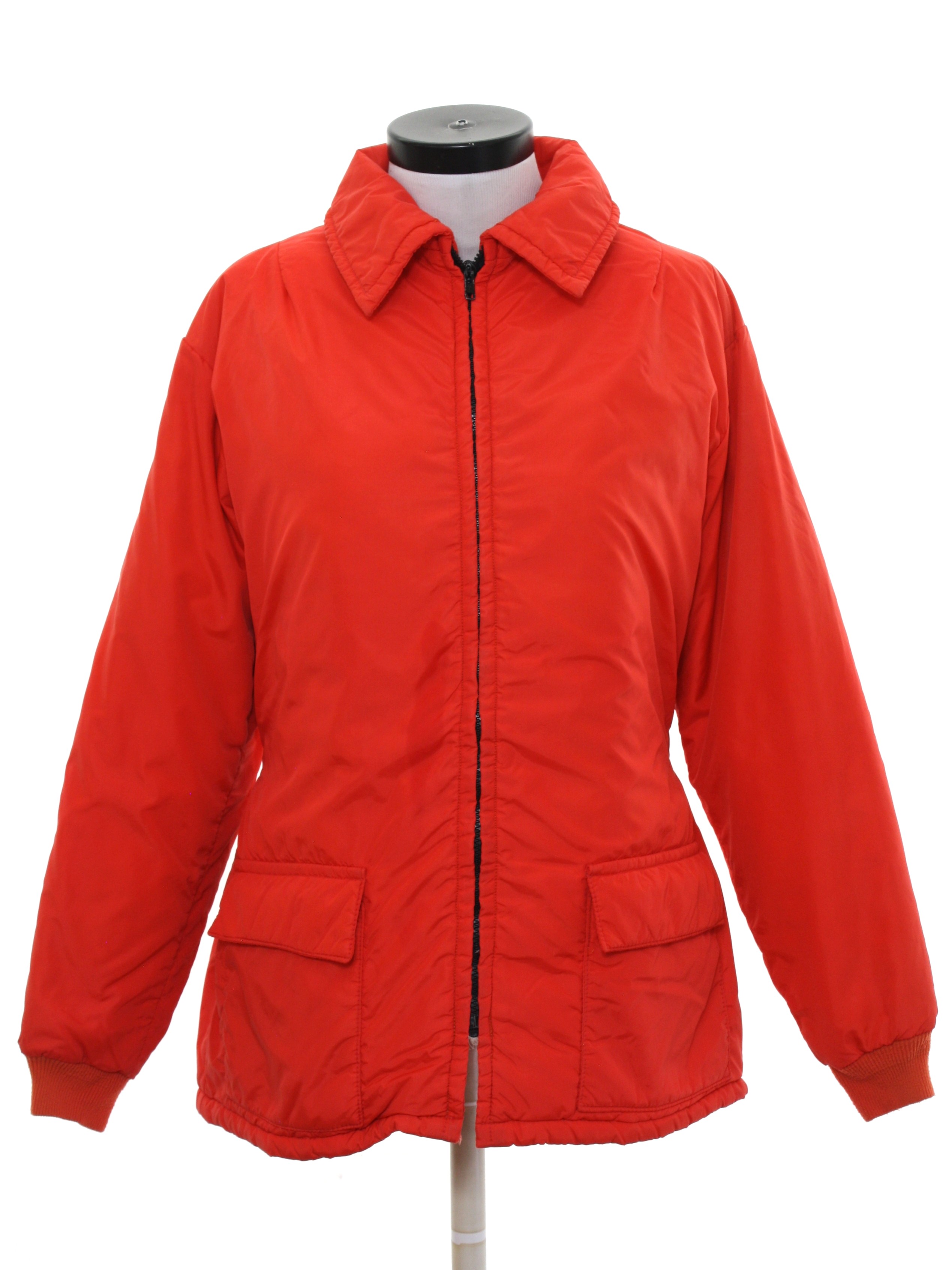 Vintage 80s Jacket: 80s -Tempco- Womens red background nylon longsleeve ...