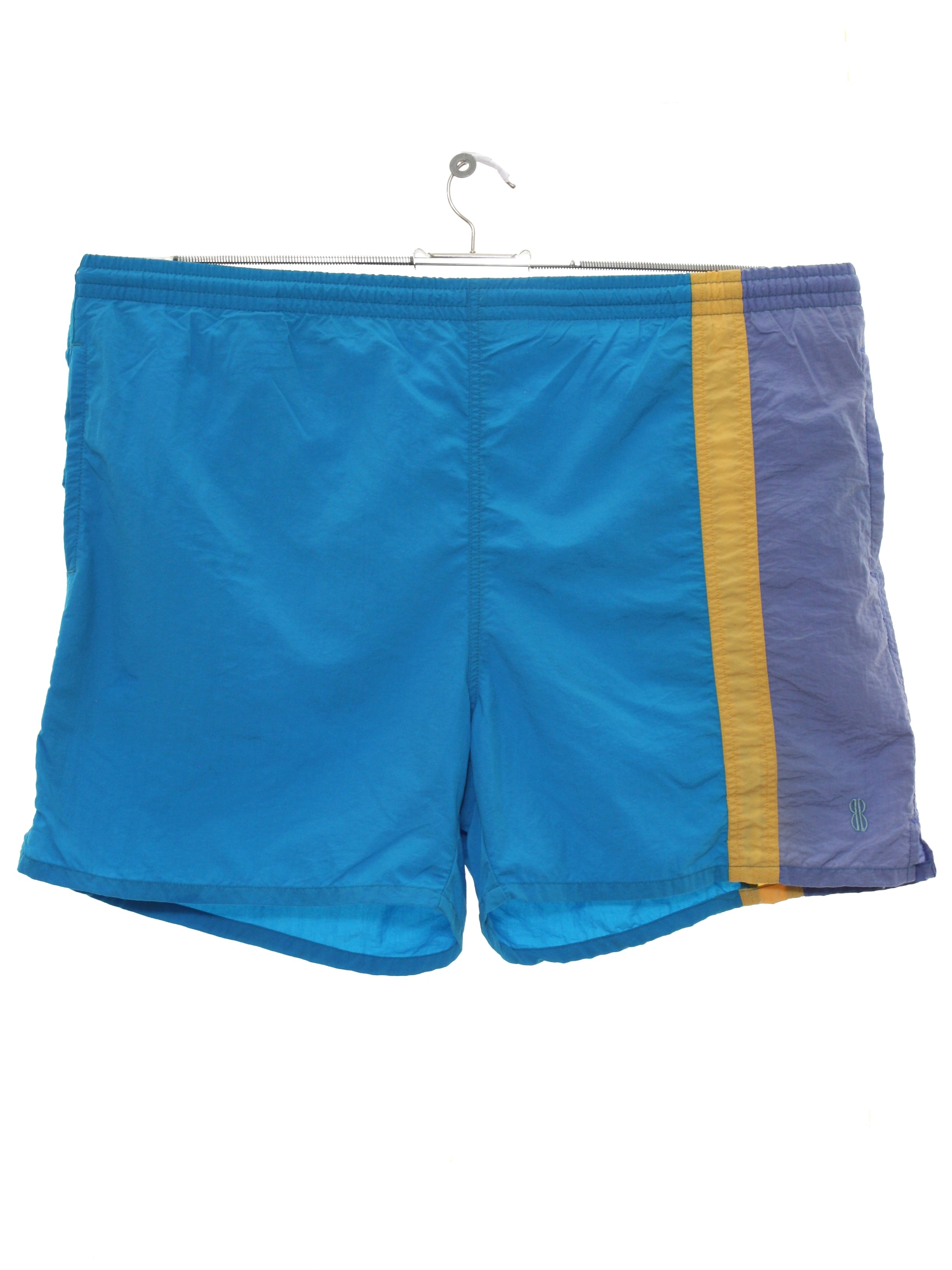 1990's Swimsuit/Swimwear (Bill Blass): 90s -Bill Blass- Mens aqua blue ...