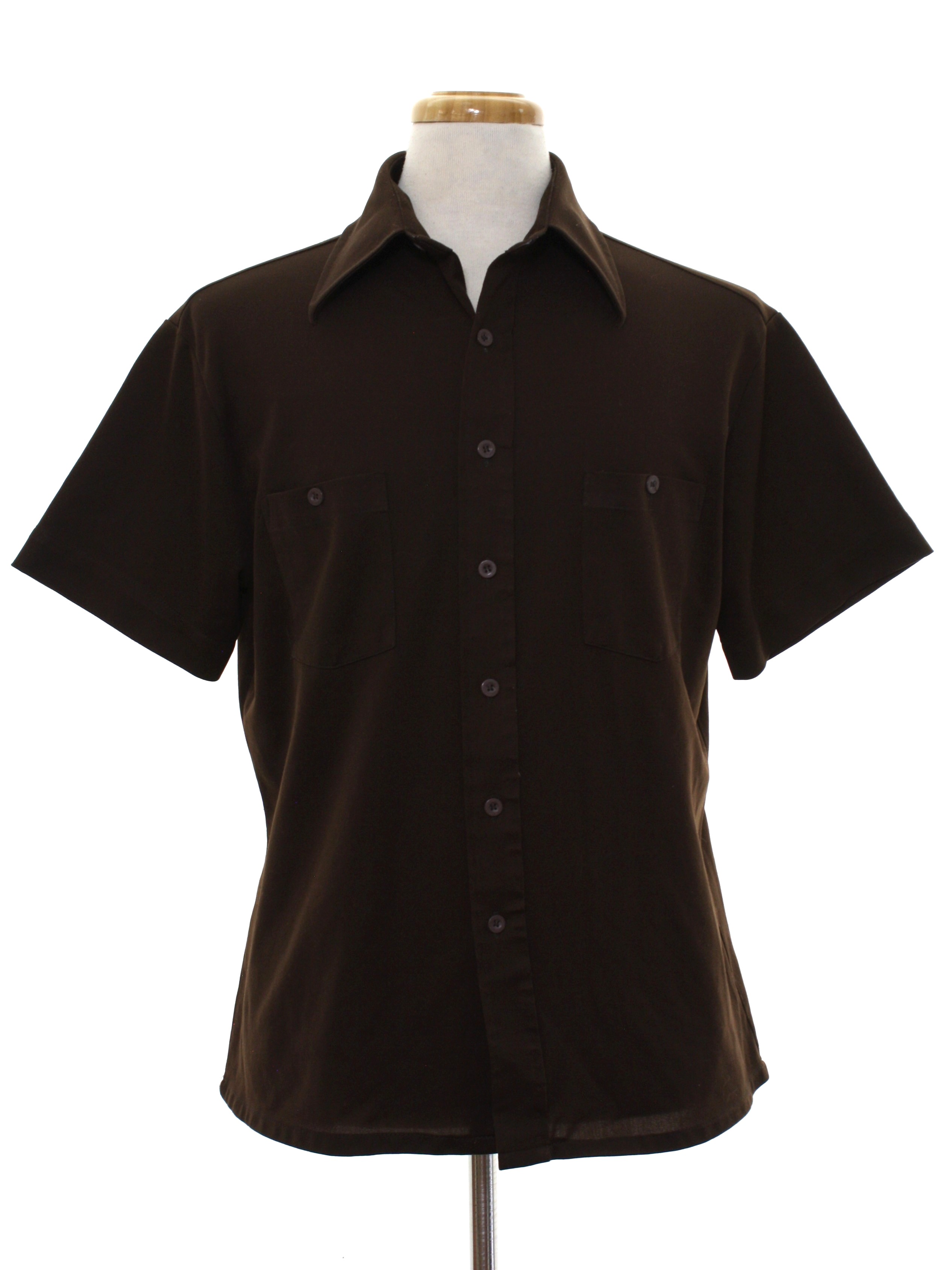 Vintage Kings Road 1970s Shirt: 70s -Kings Road- Mens dark brown ...