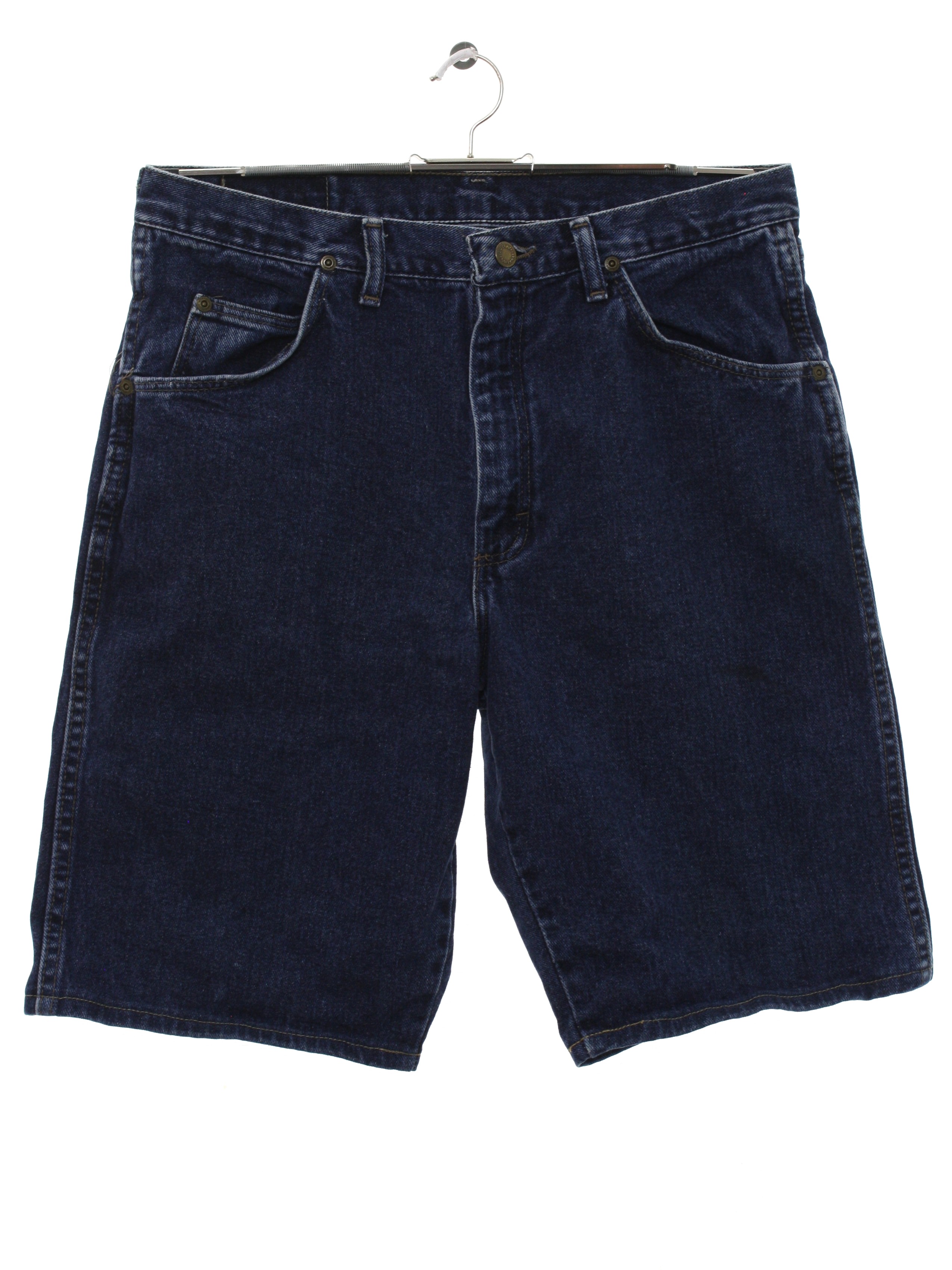 Vintage 1980's Shorts: Late 80s or Early 90s -Wrangler- Mens dark blue ...