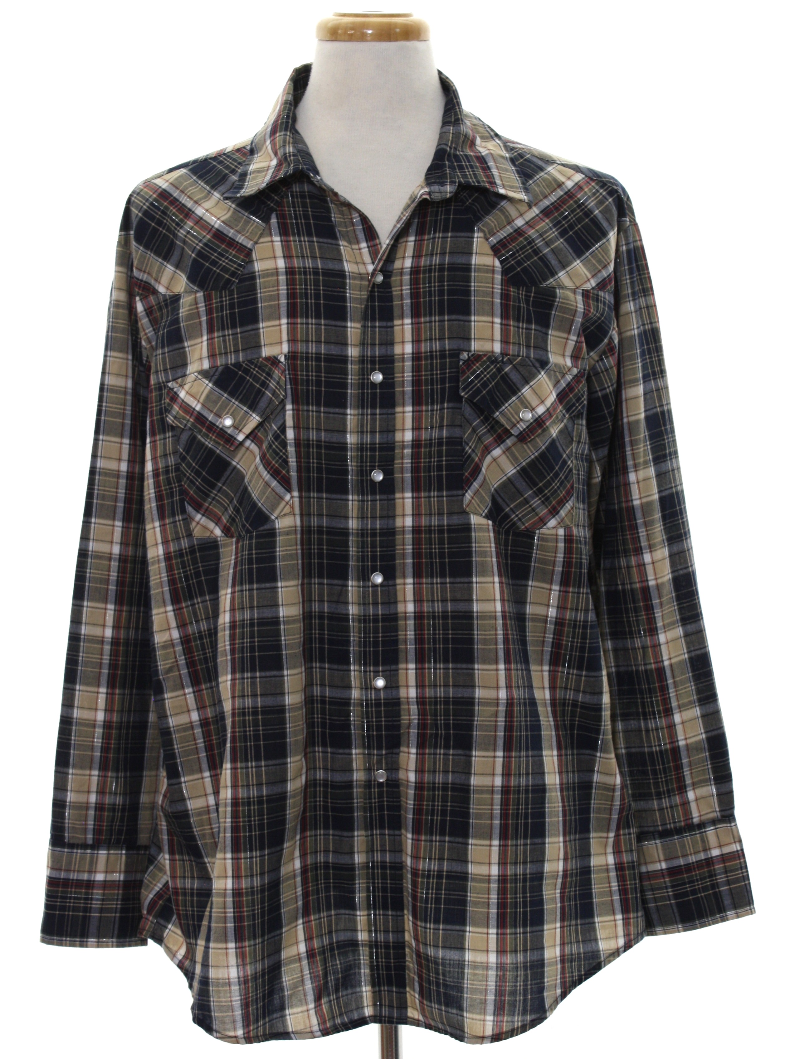 Retro 1990s Western Shirt: 90s or newer -Plains Western Wear- Mens ...