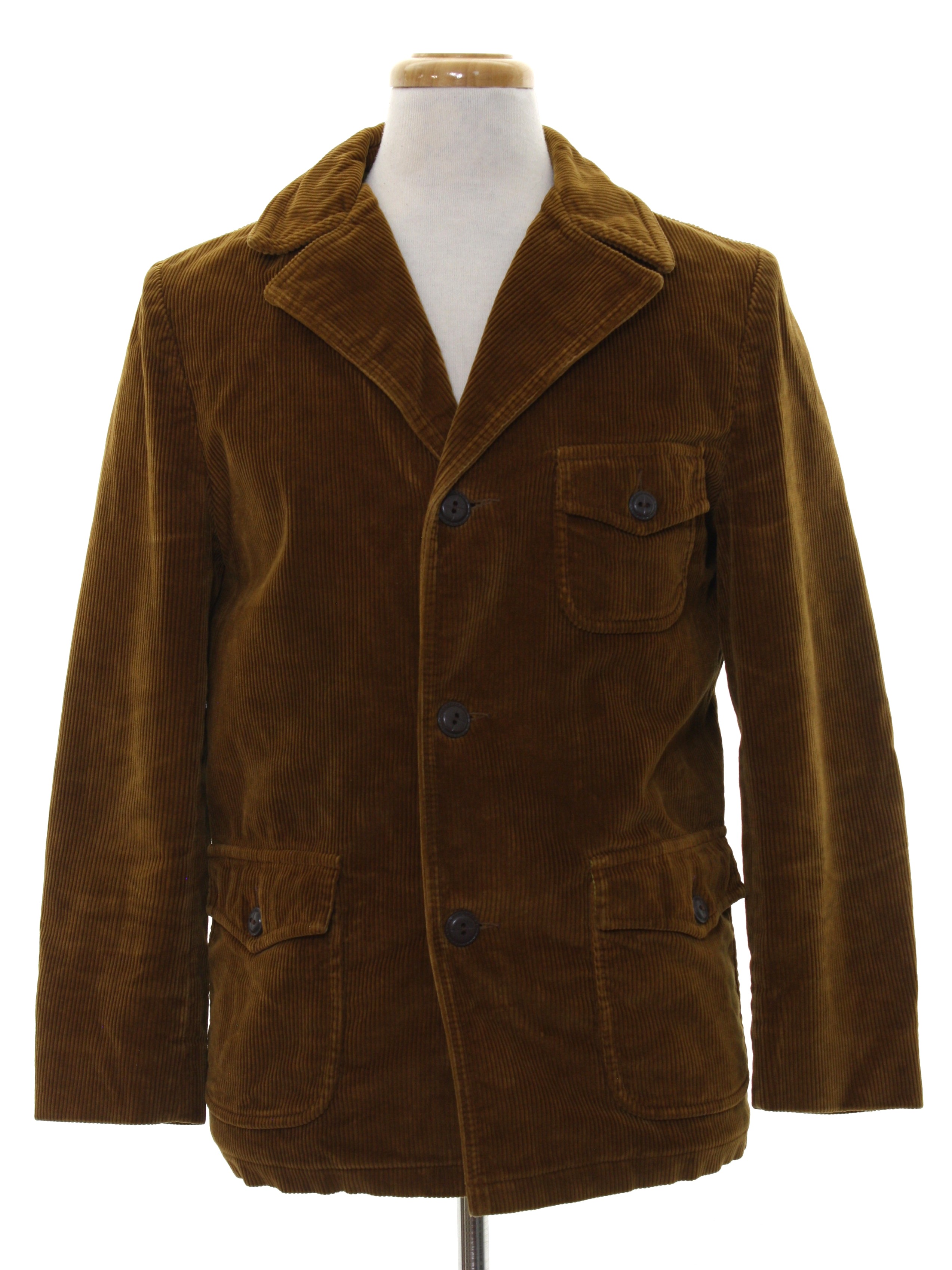 Retro Sixties Jacket: 60s -Derby- Mens brown background cotton corduroy ...