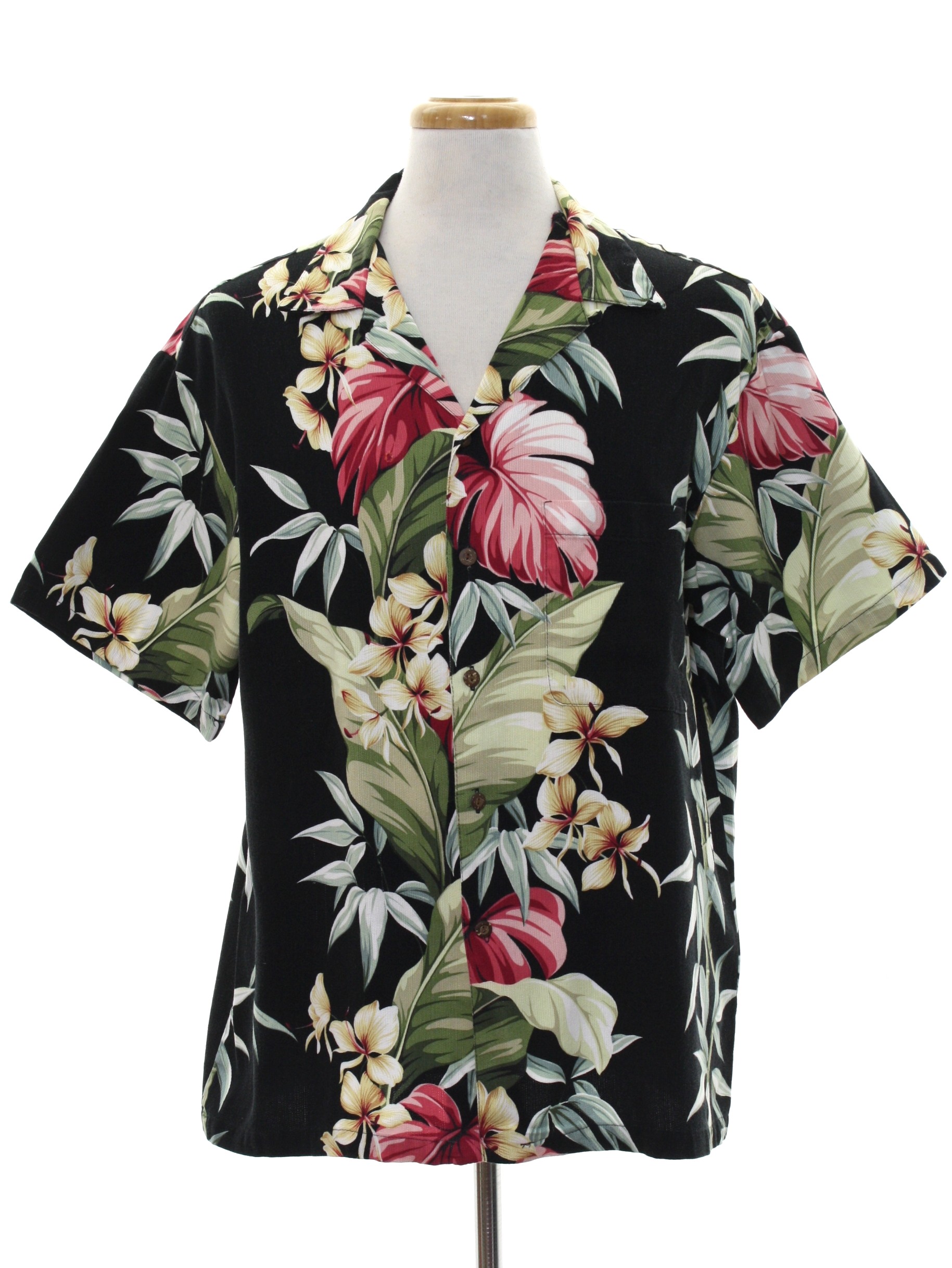 Nineties Vintage Hawaiian Shirt: 90s -Iolani Made in Hawaii- Mens black ...