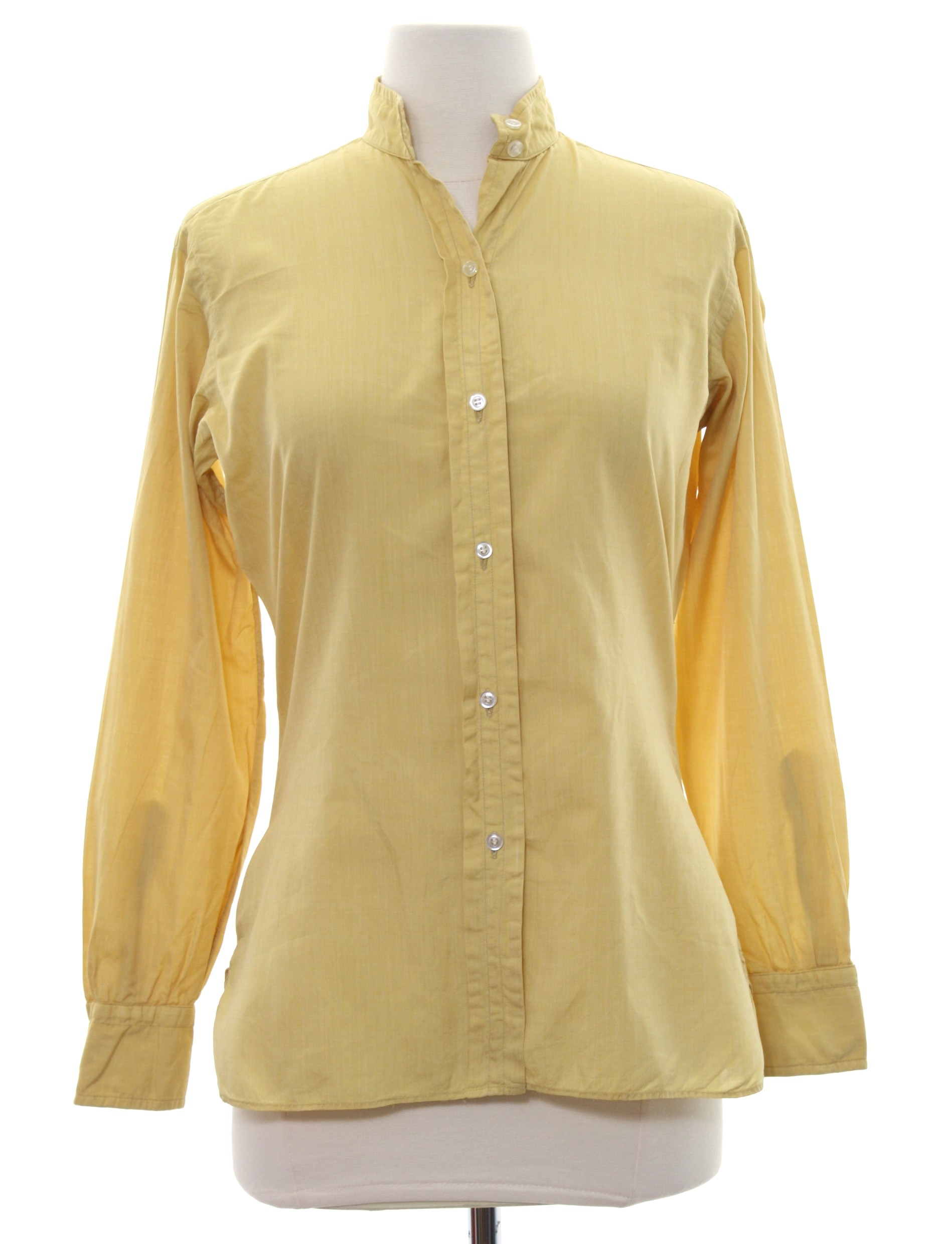 Retro Sixties Shirt: Late 60s -C. O. Gooding Inc.- Womens gold cotton ...