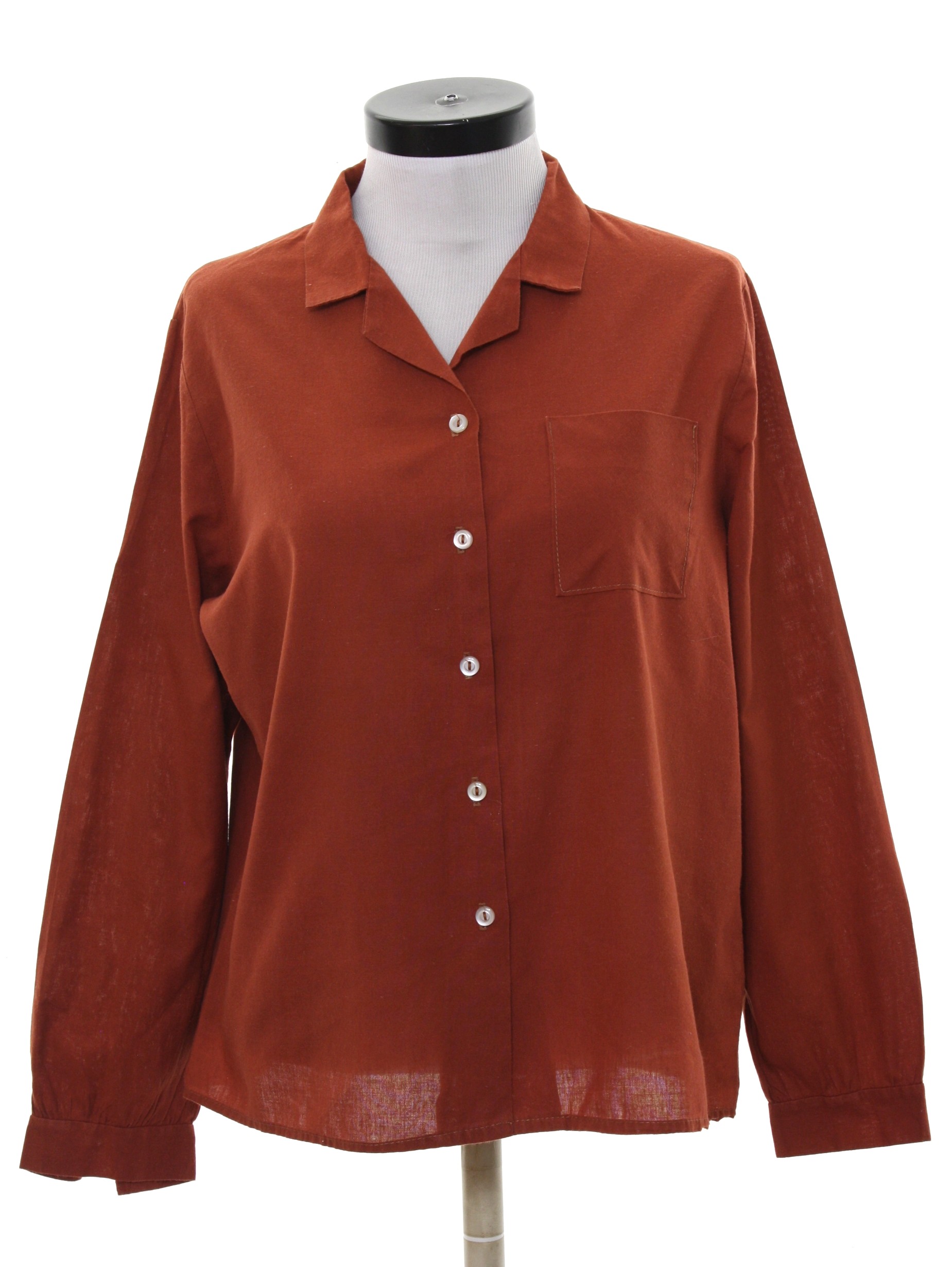 Retro 1980's Shirt (Blair) : 80s -Blair- Womens rosewood brown ...