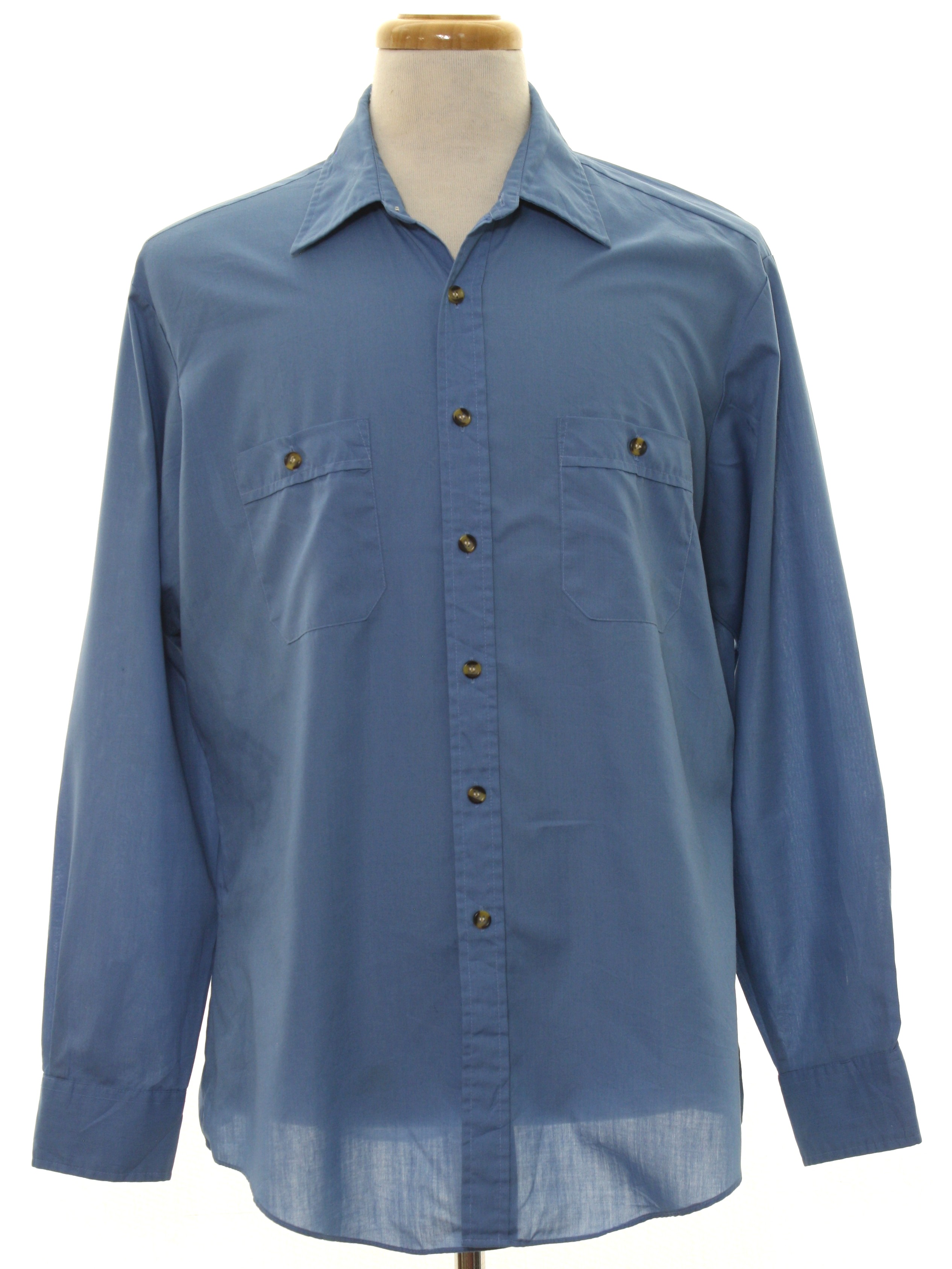 Download Vintage 1980's Shirt: 80s -Sears- Mens light blue ...
