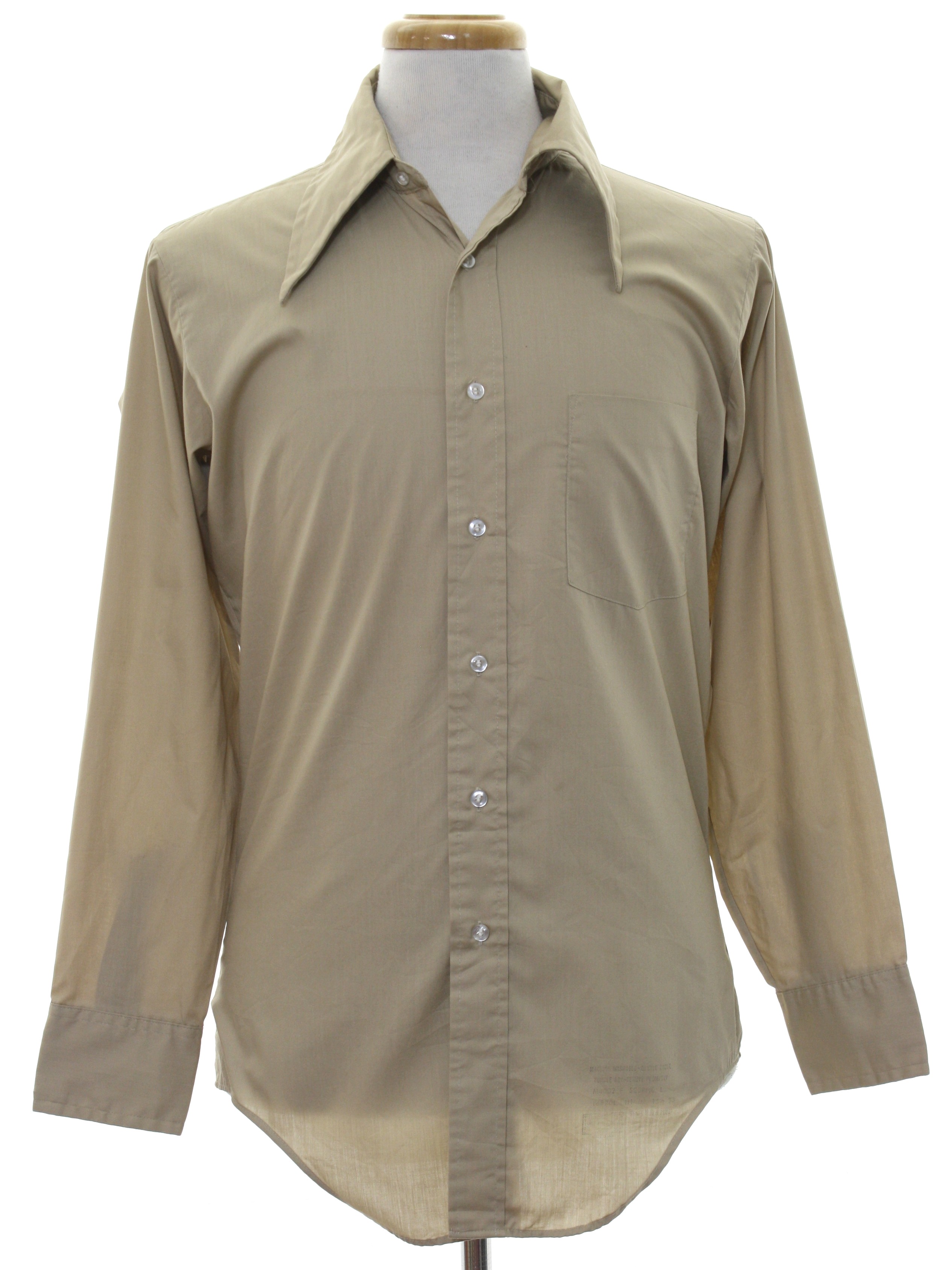 Mach II by Arrow 1970s Vintage Shirt: 70s -Mach II by Arrow- Mens tan ...