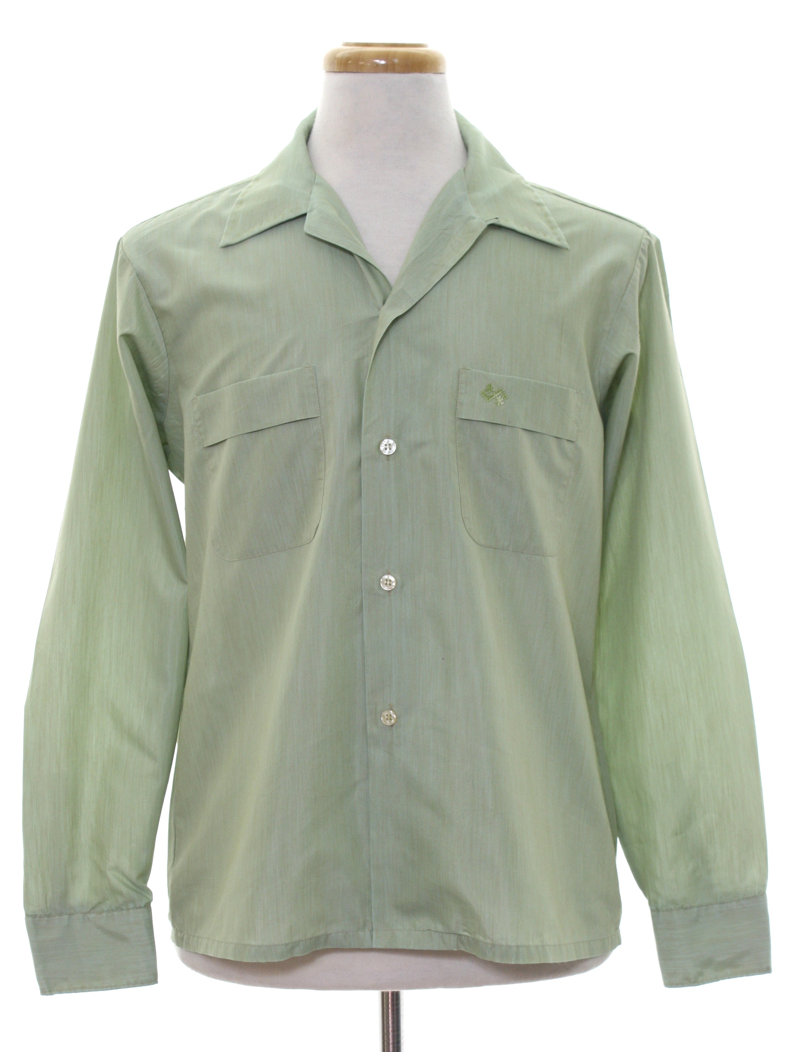 1960's Shirt (Marlboro): 60s -Marlboro- Mens sage green background ...