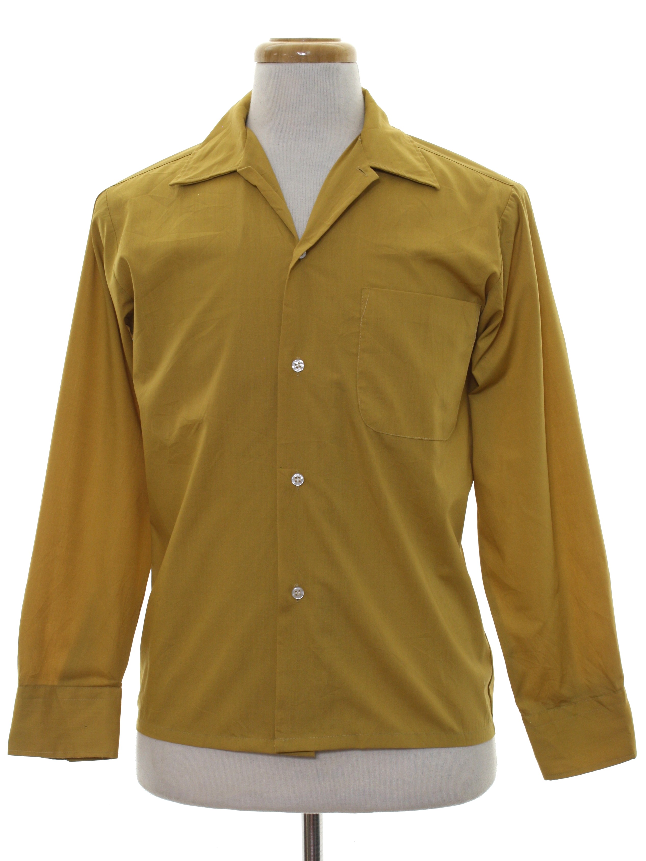 1960's Retro Shirt: 60s -Braidburn- Mens harvest gold background ...