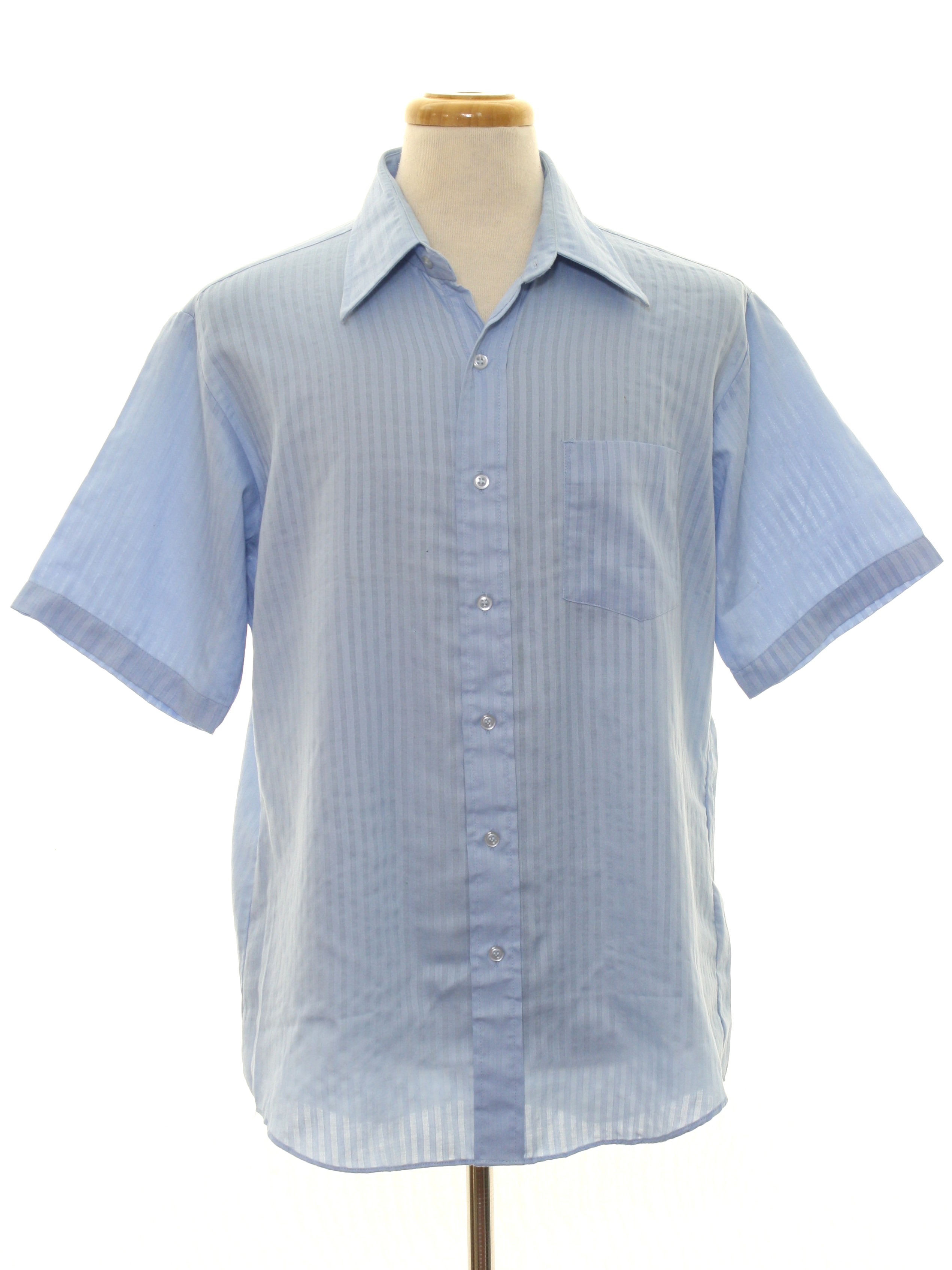 80s Vintage Bristol Shirt: 80s -Bristol- Mens light blue with subtle ...