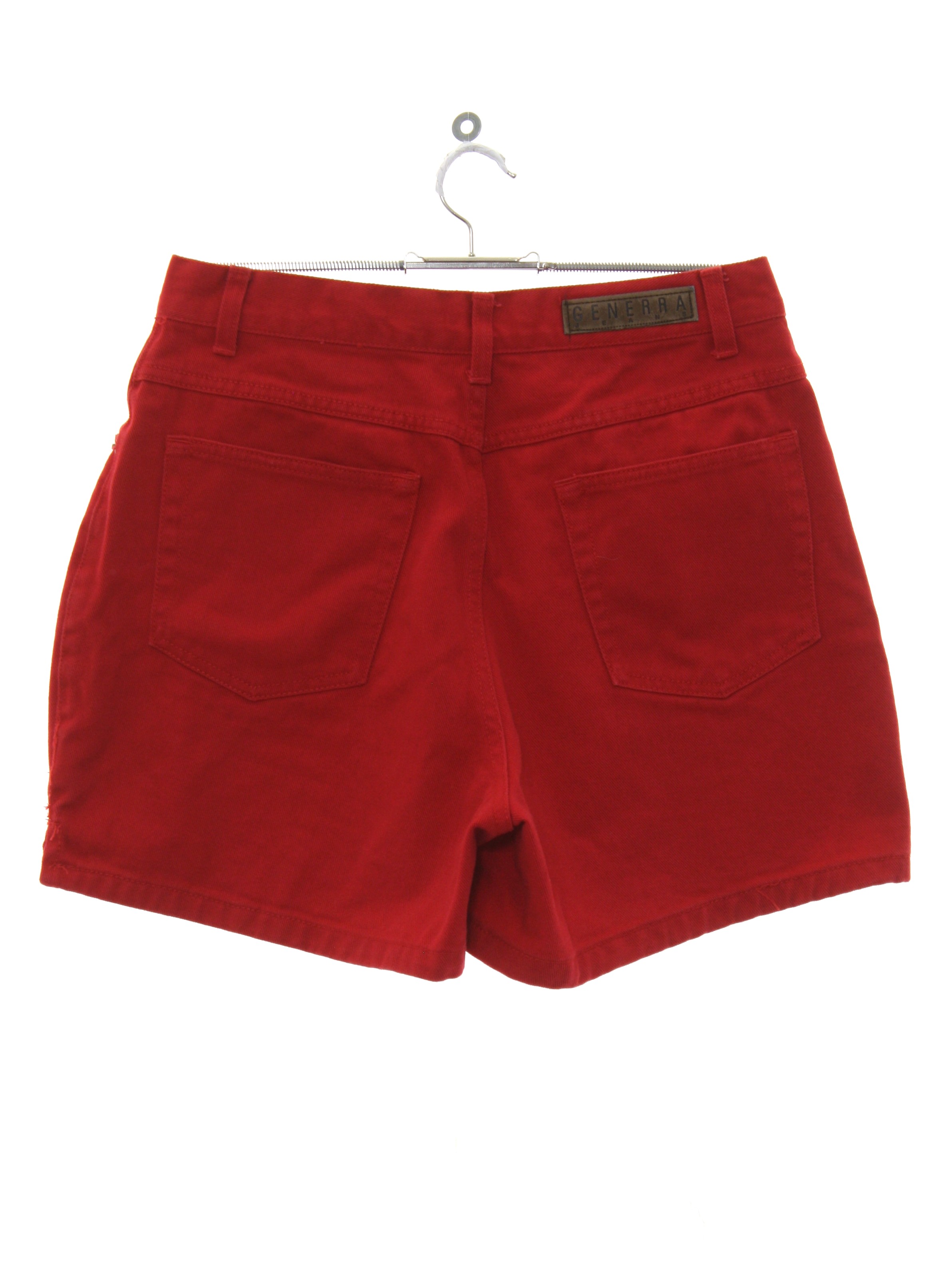 80s Retro Shorts: 80s -Generra- Womens red cotton twill shorts. Solid ...