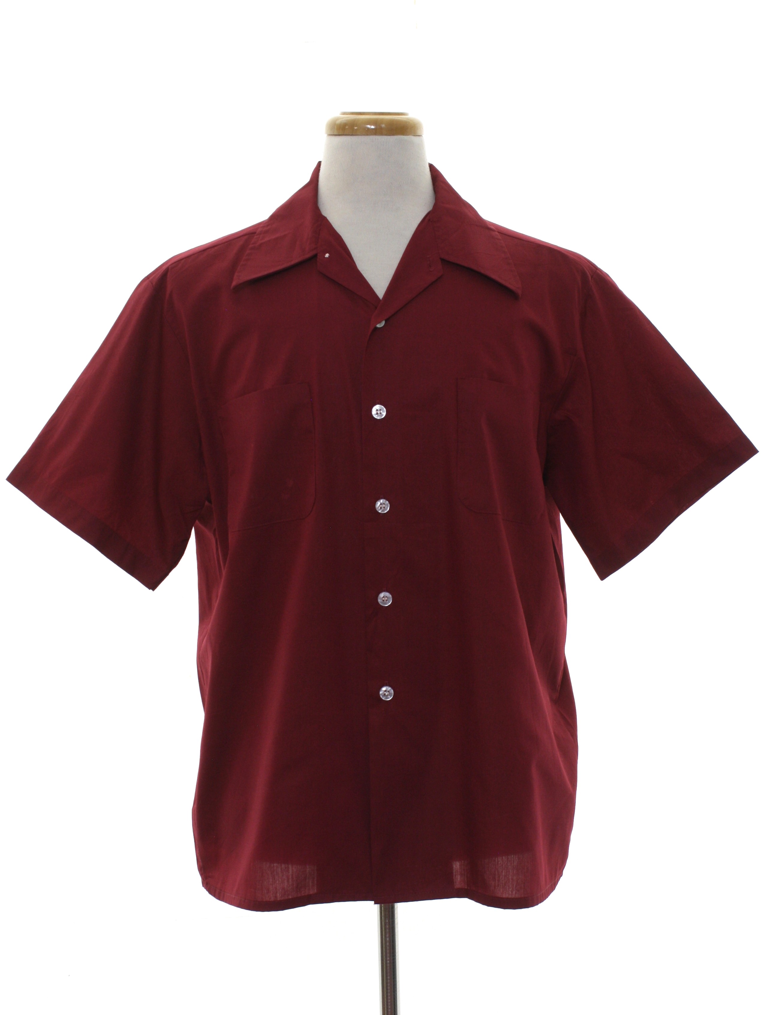 Retro Seventies Shirt: Early 70s -McGregor- Mens burgundy polyester ...