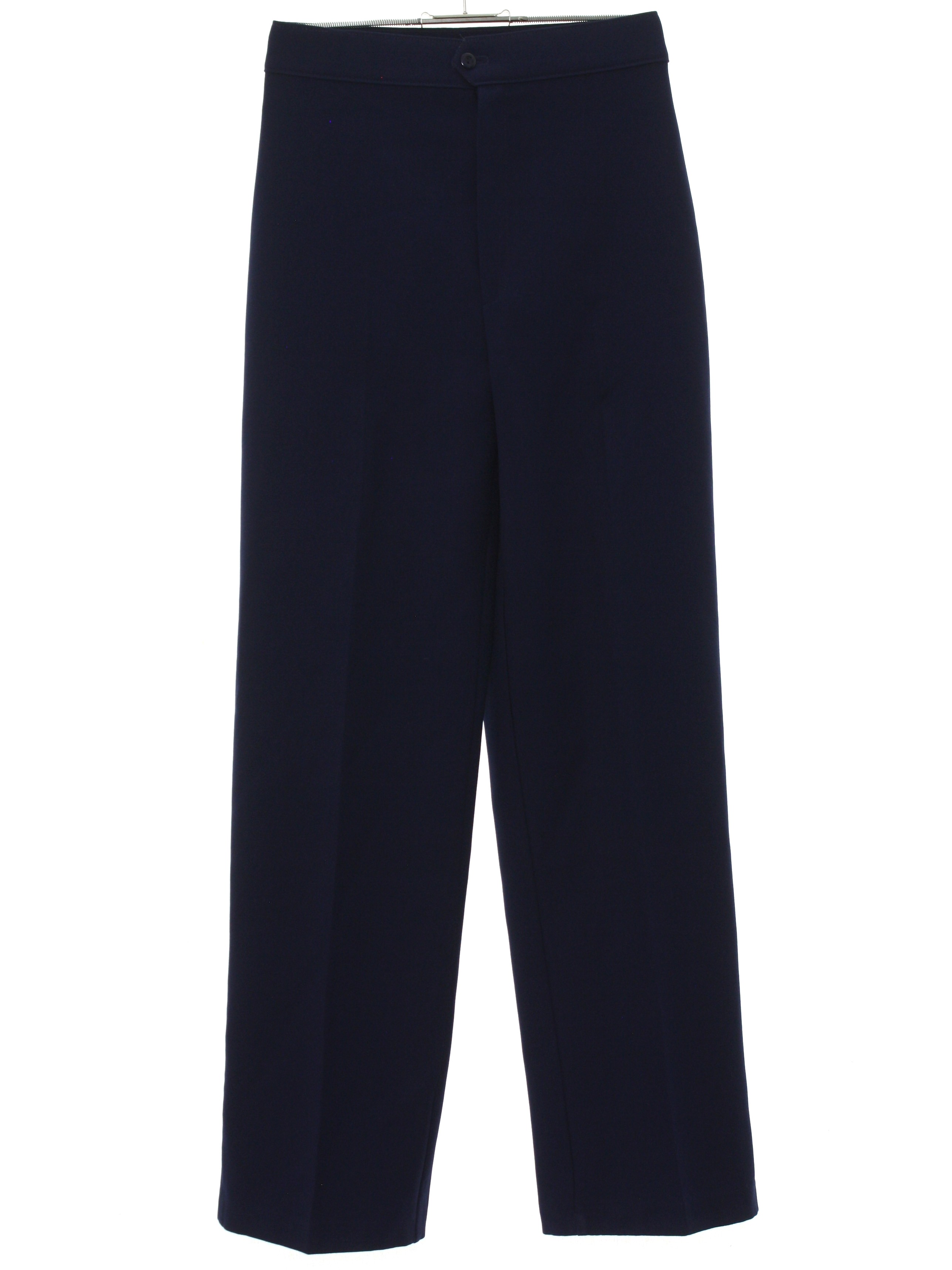 Retro 1980s Pants: 80s -Care Label- Womens midnight blue solid colored ...