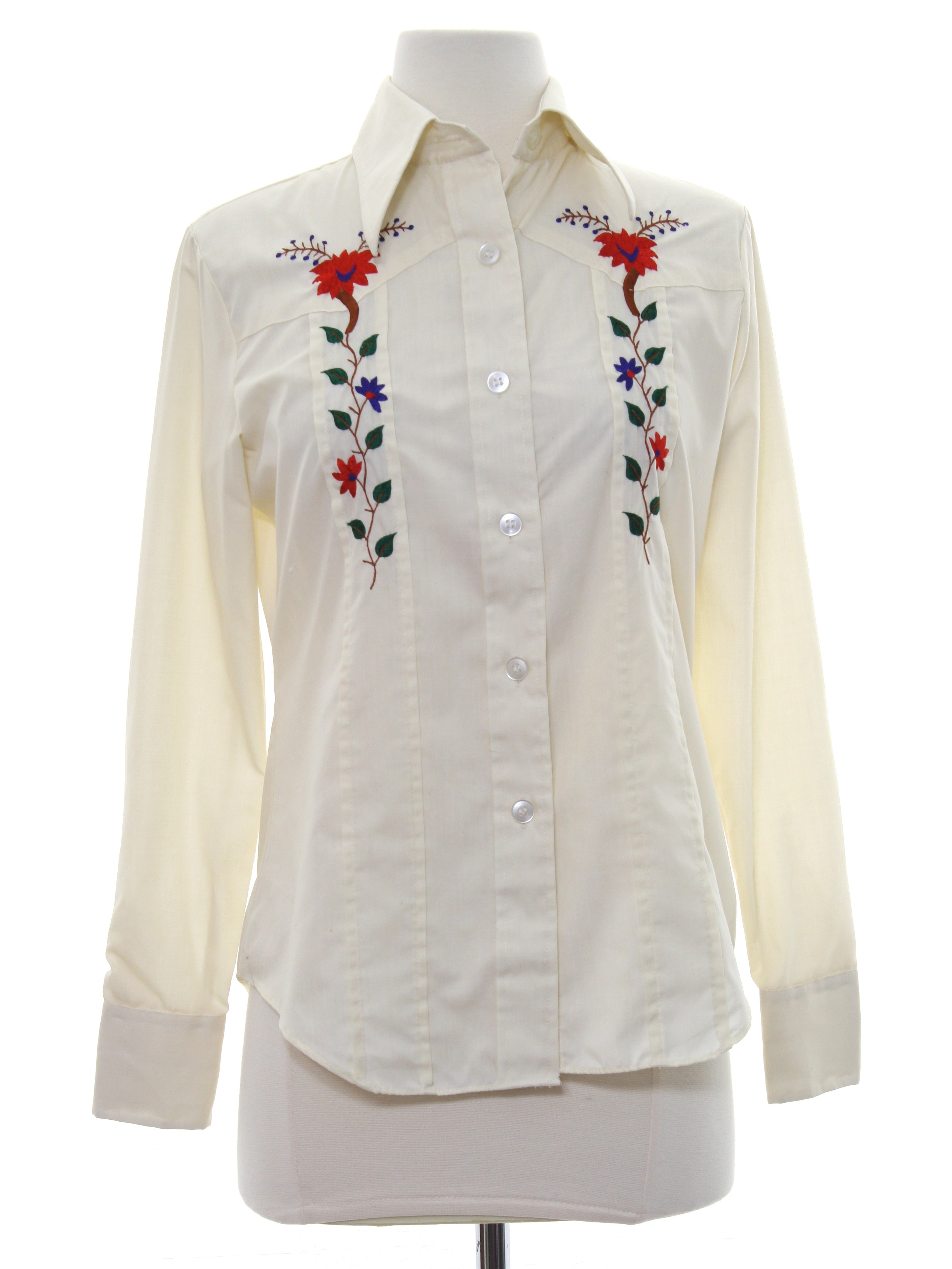 70's Sears JR Bazaar Western Shirt: 70s -Sears JR Bazaar- Womens ivory ...