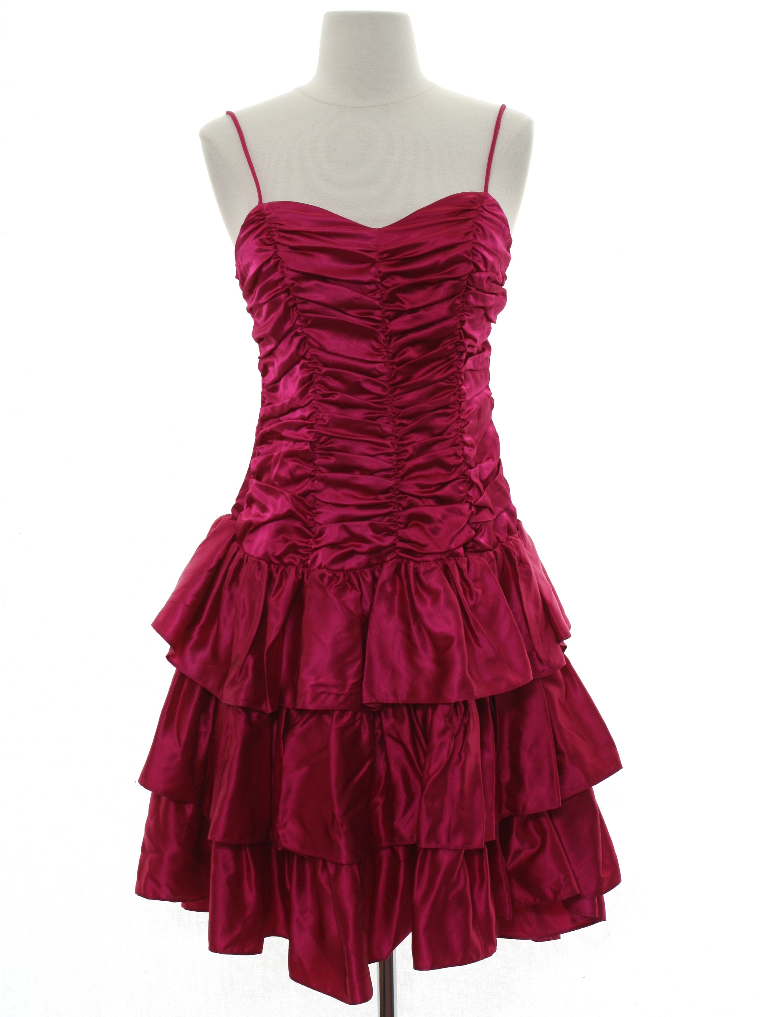 1980's Retro Cocktail Dress: 80s -WD2 by Diamond- Womens shiny fuchsia ...