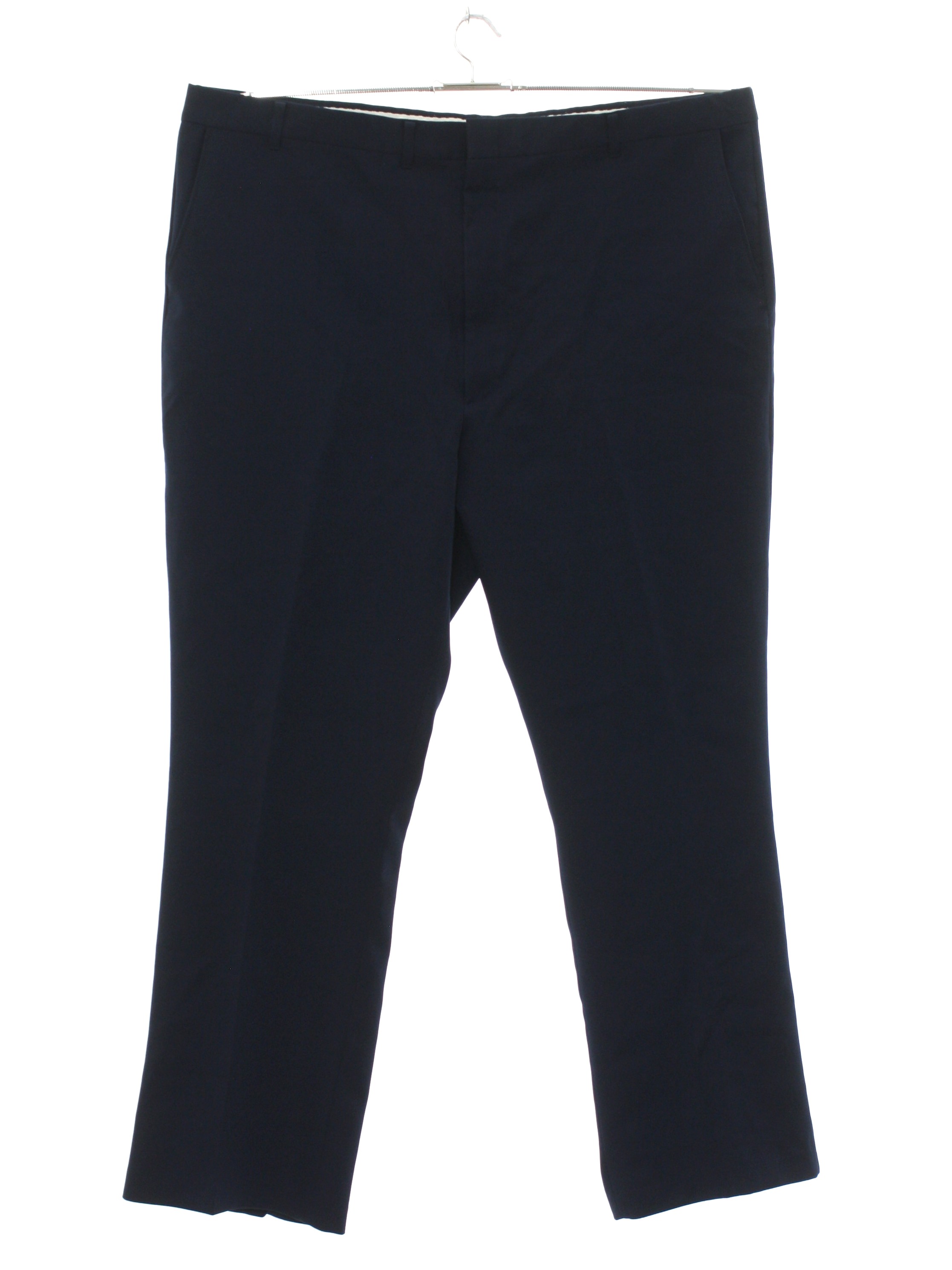 80's Missing Label Pants: 80s -Missing Label- Mens midnight blue solid ...