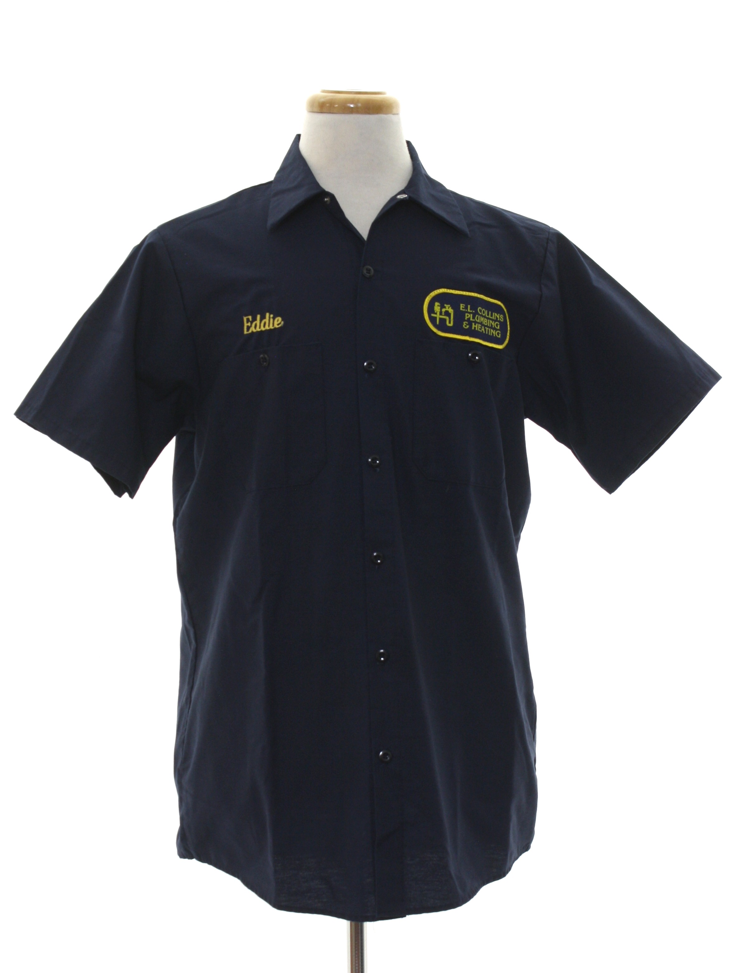 90s Retro Shirt: 90s or newer -Work Guard- Mens midnight blue ...