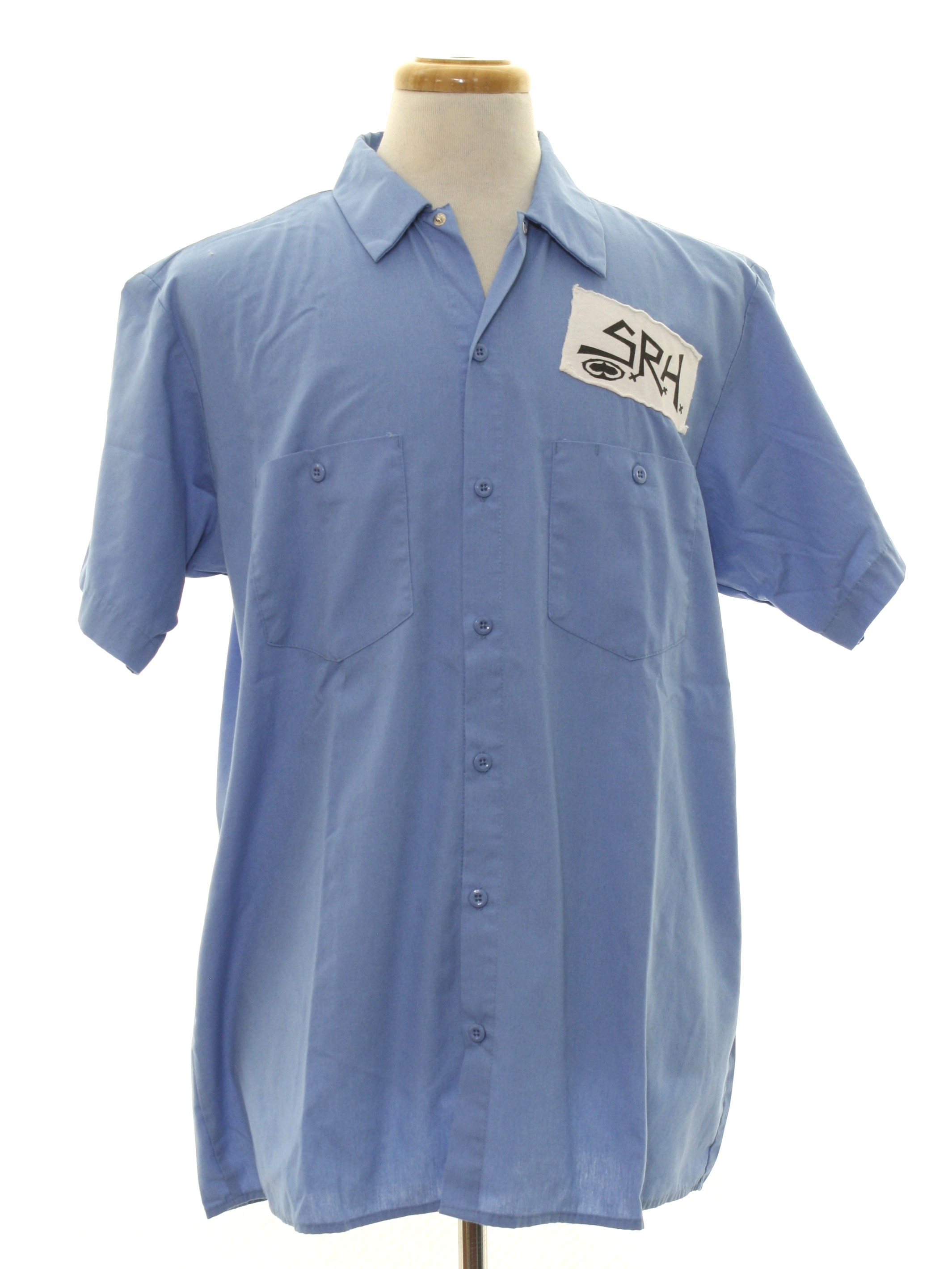 Retro 1990s Shirt: 90s -SRH Productions- Mens light blue background ...
