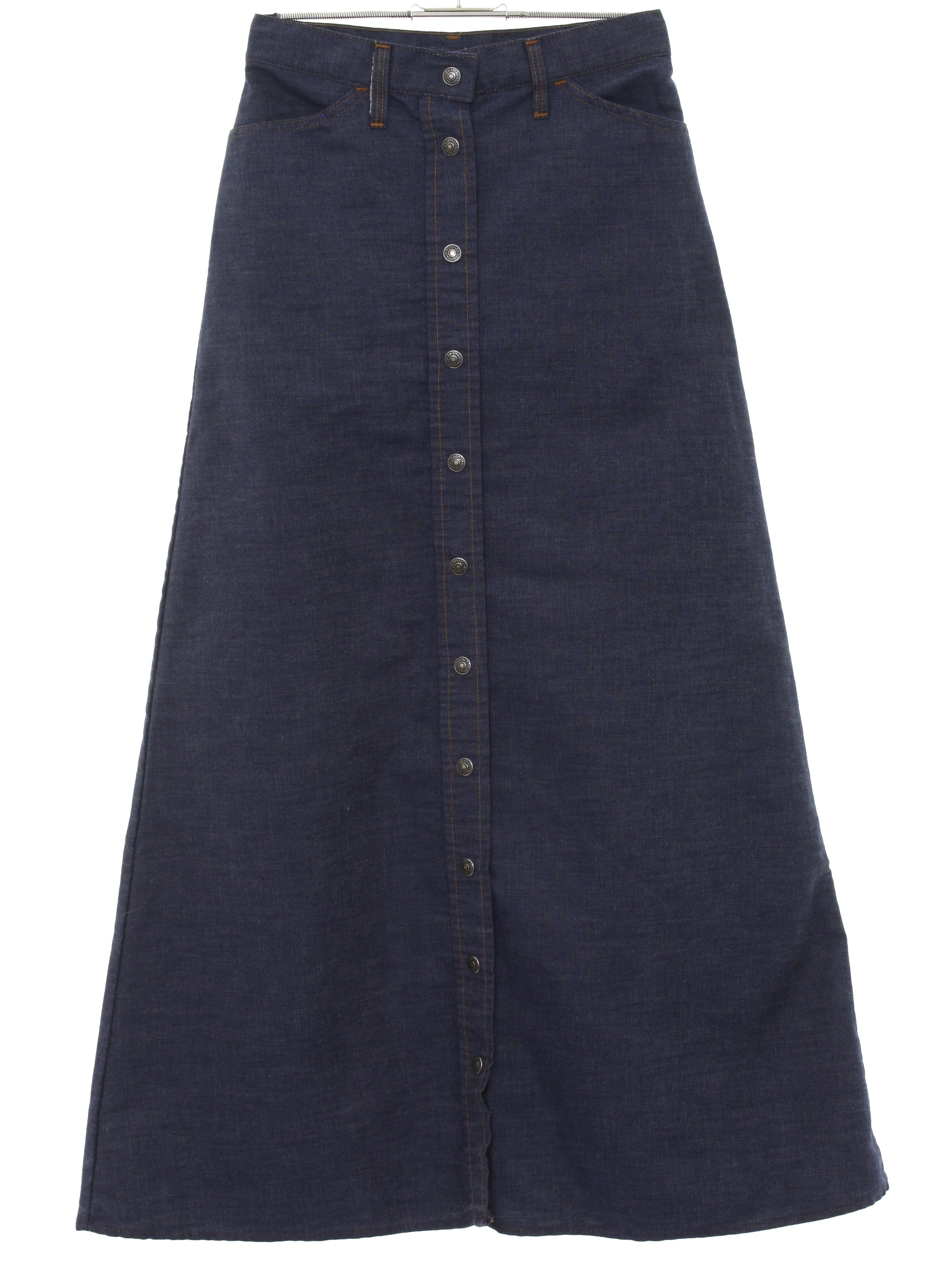70's Levis Skirt: Late 70s -Levis- Womens dark blue denim looking ...