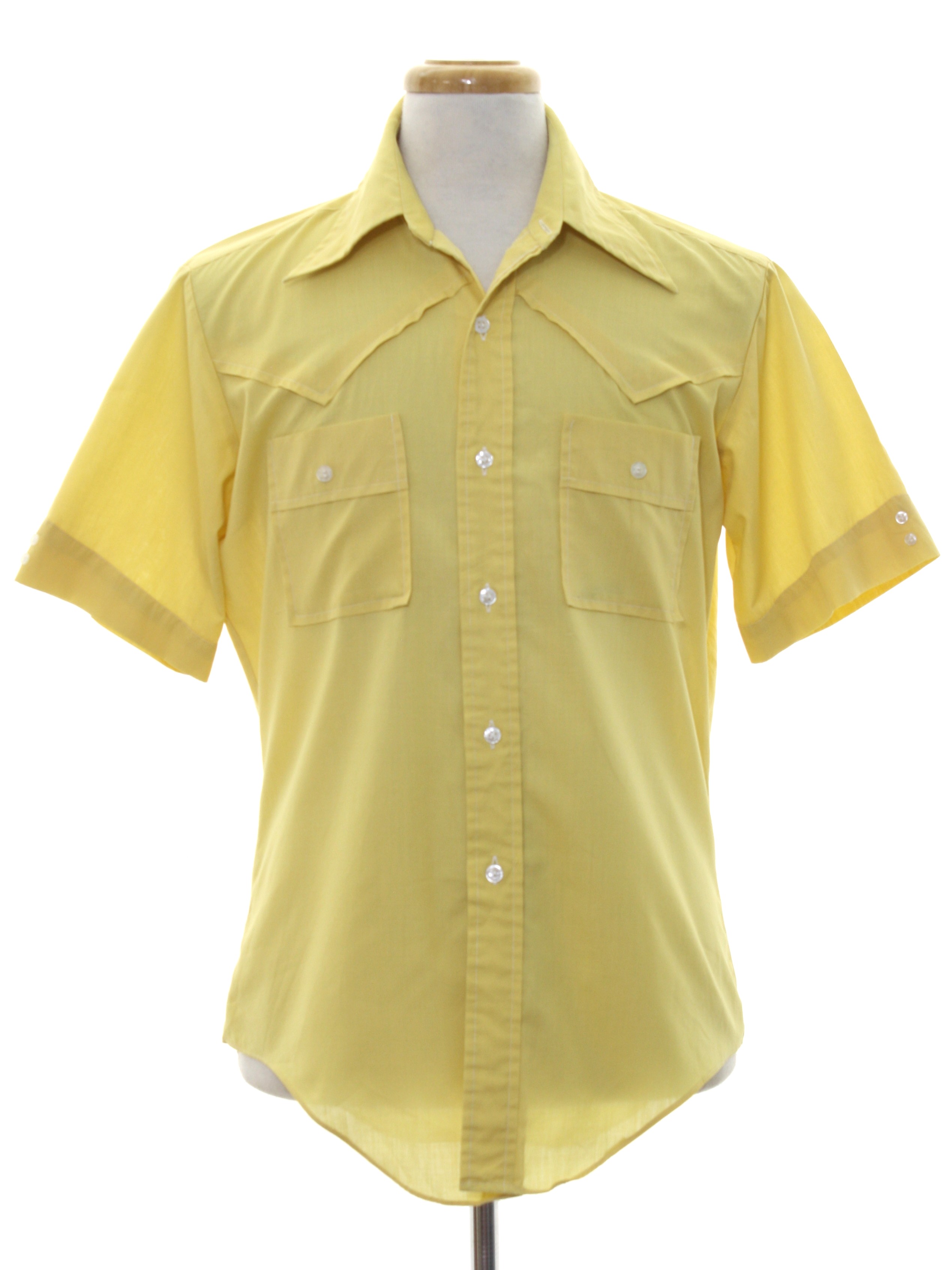 Retro 1970's Western Shirt (Marlboro) : 70s -Marlboro- Mens maize ...