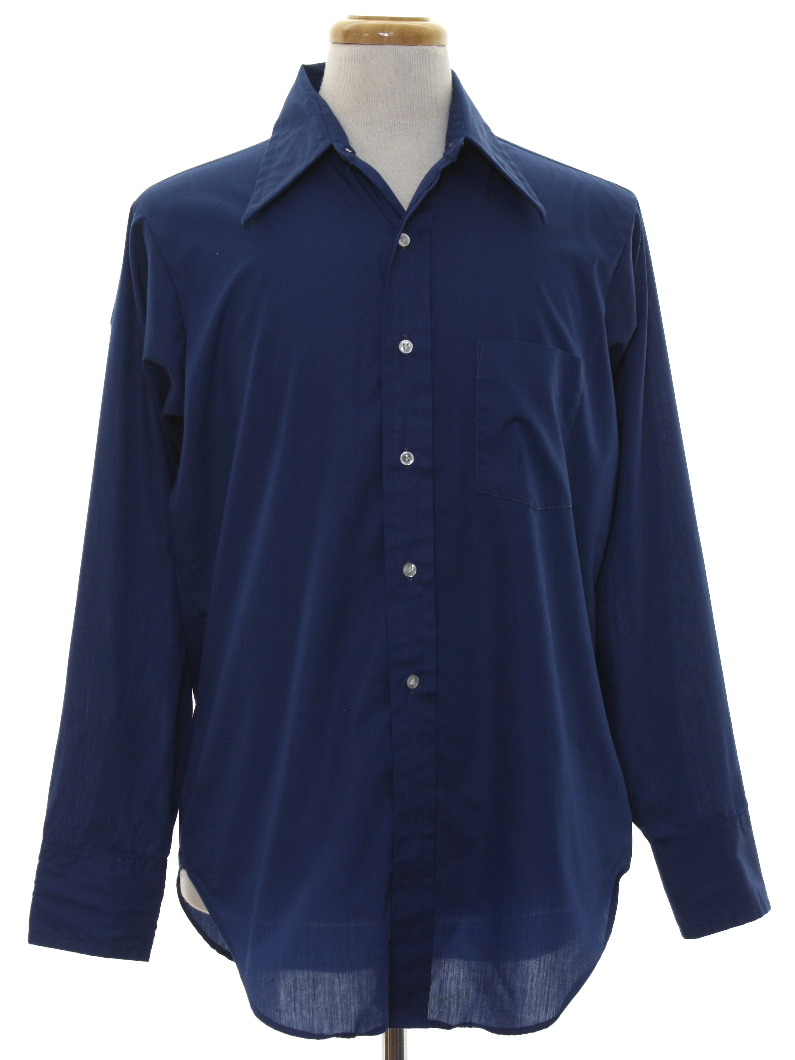 Arrow Seventies Vintage Shirt: 70s -Arrow- Mens navy blue background ...