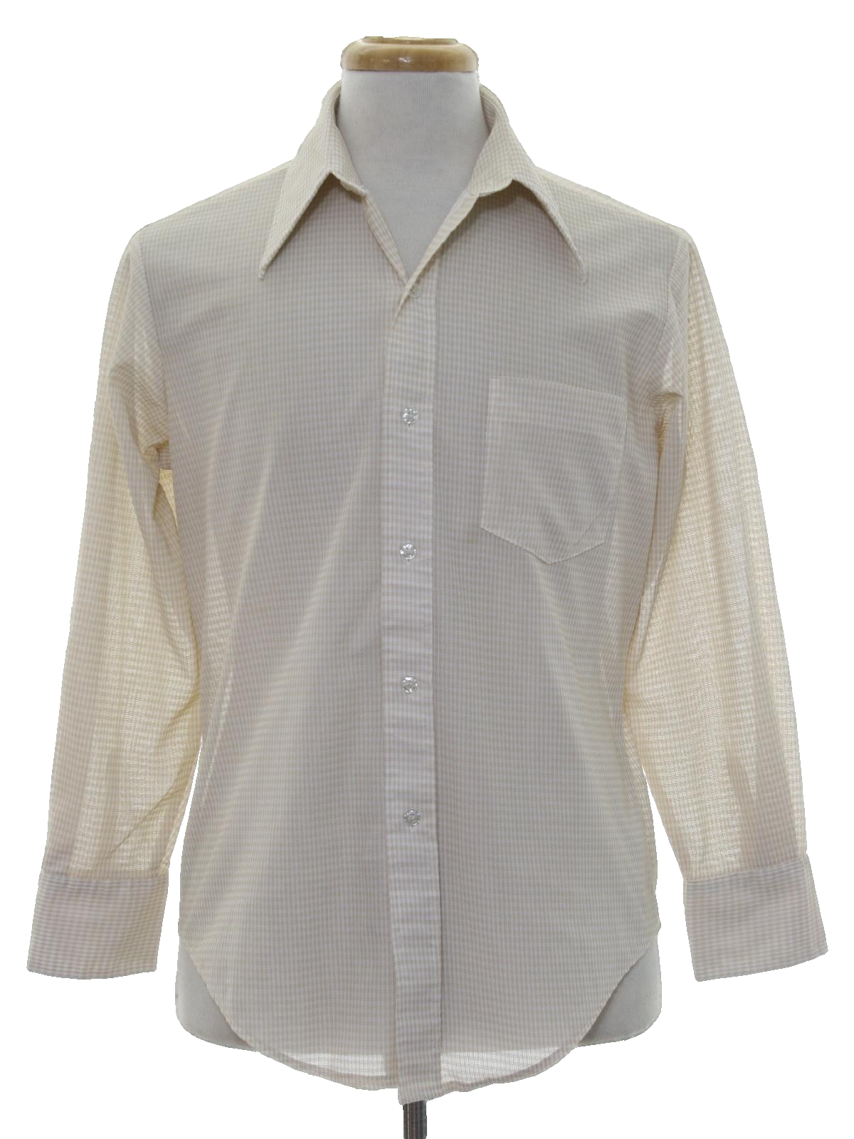 Vintage 60s Shirt: Late 60s or early 70s -Envoy Knit- Mens white and ...