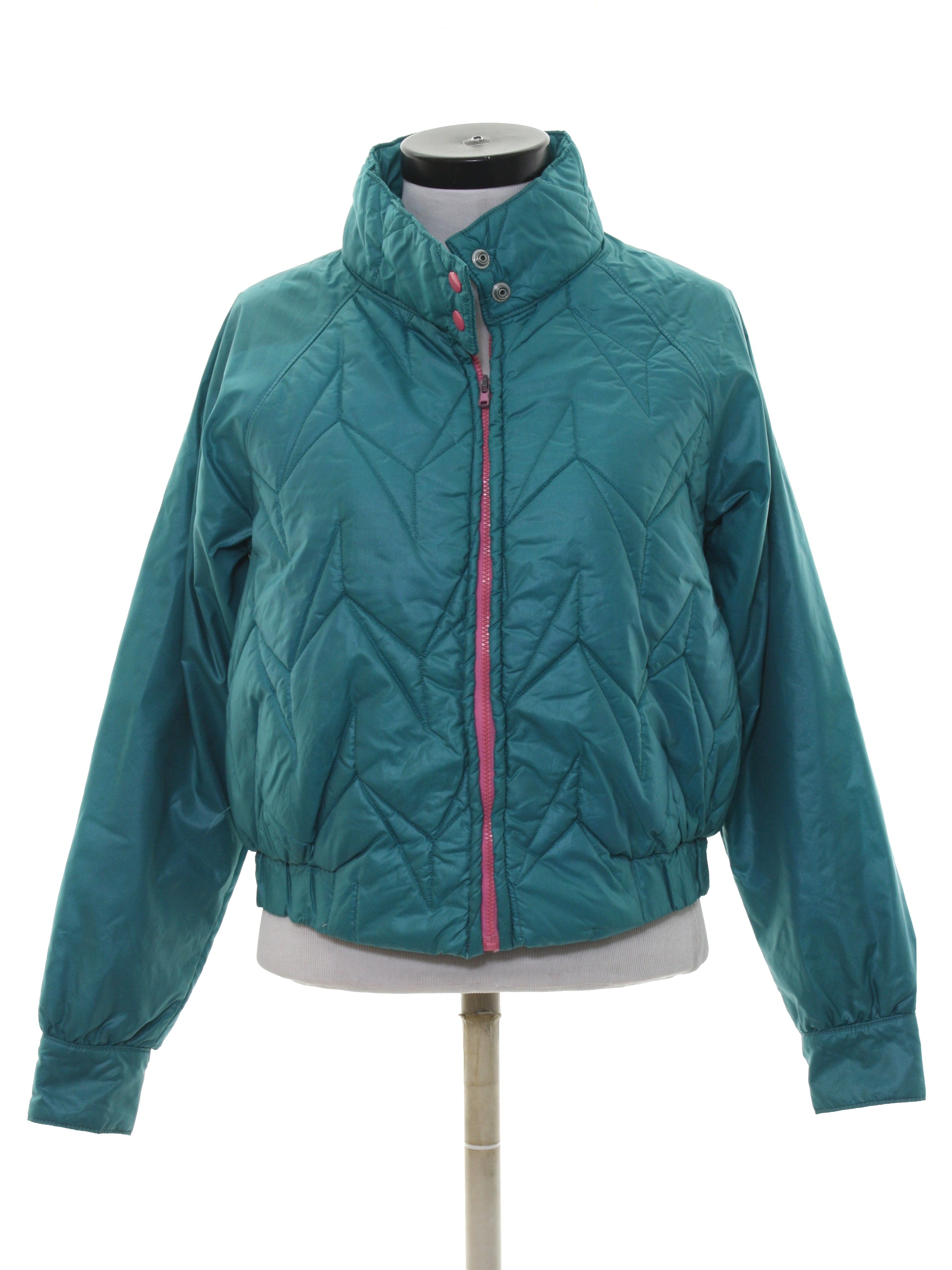 Retro 1980's Jacket (Jordache) : 80s -Jordache- Womens shiny mint green ...