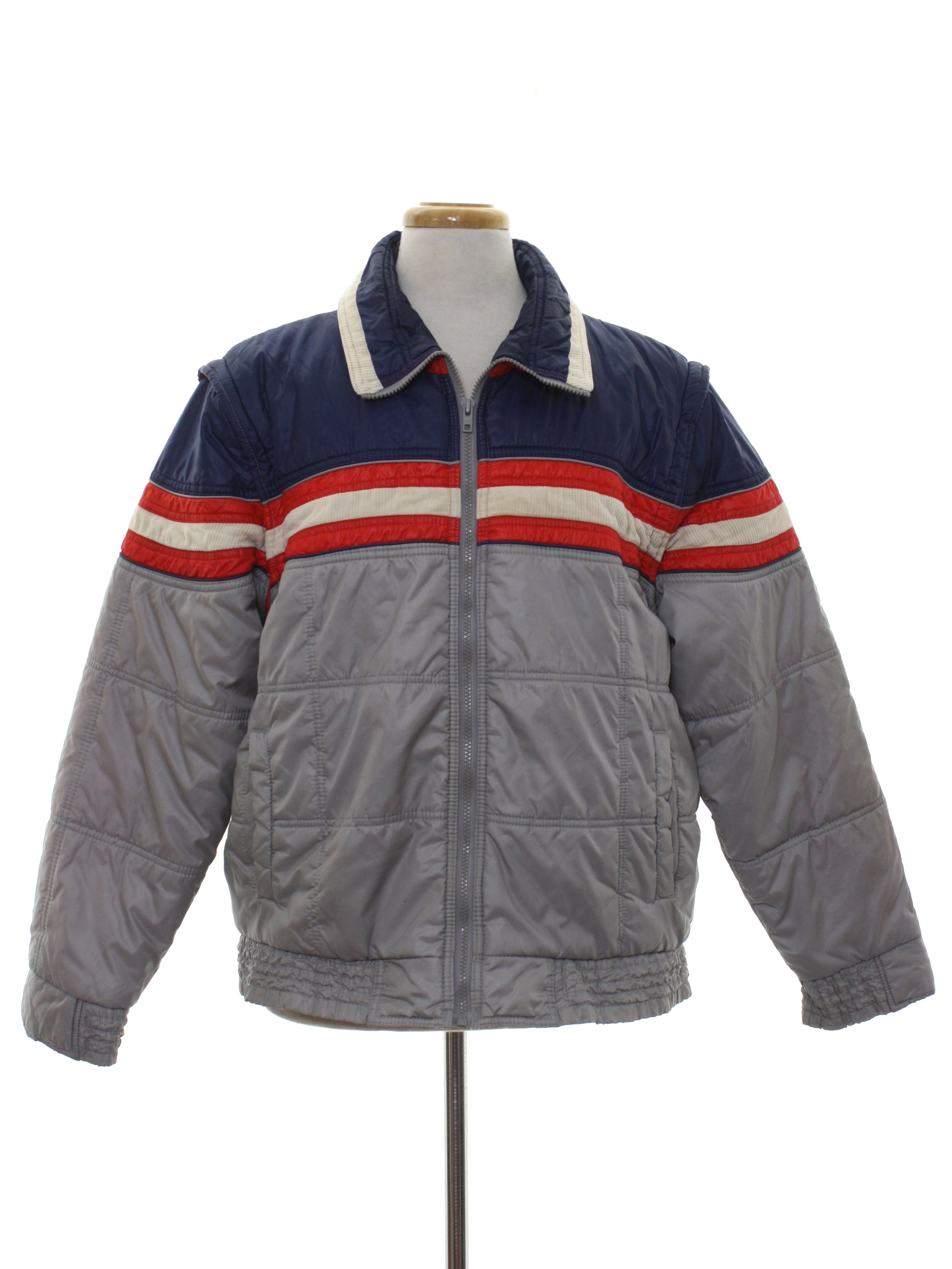 80's Alpine Ski Jacket: 80s -Alpine Ski- Mens shiny grey background ...