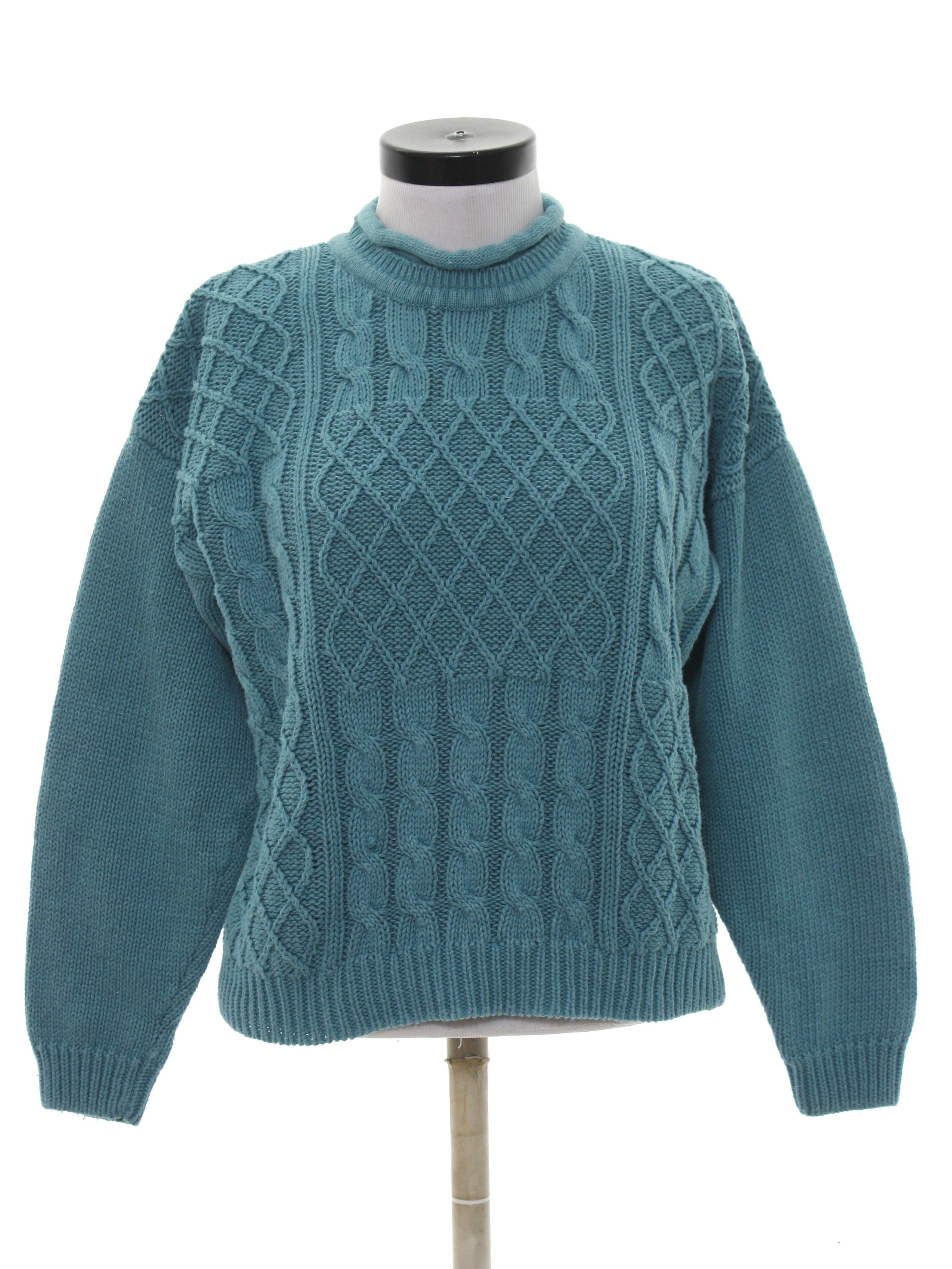 No Label 90's Vintage Sweater: 90s -No Label- Womens turquoise ...