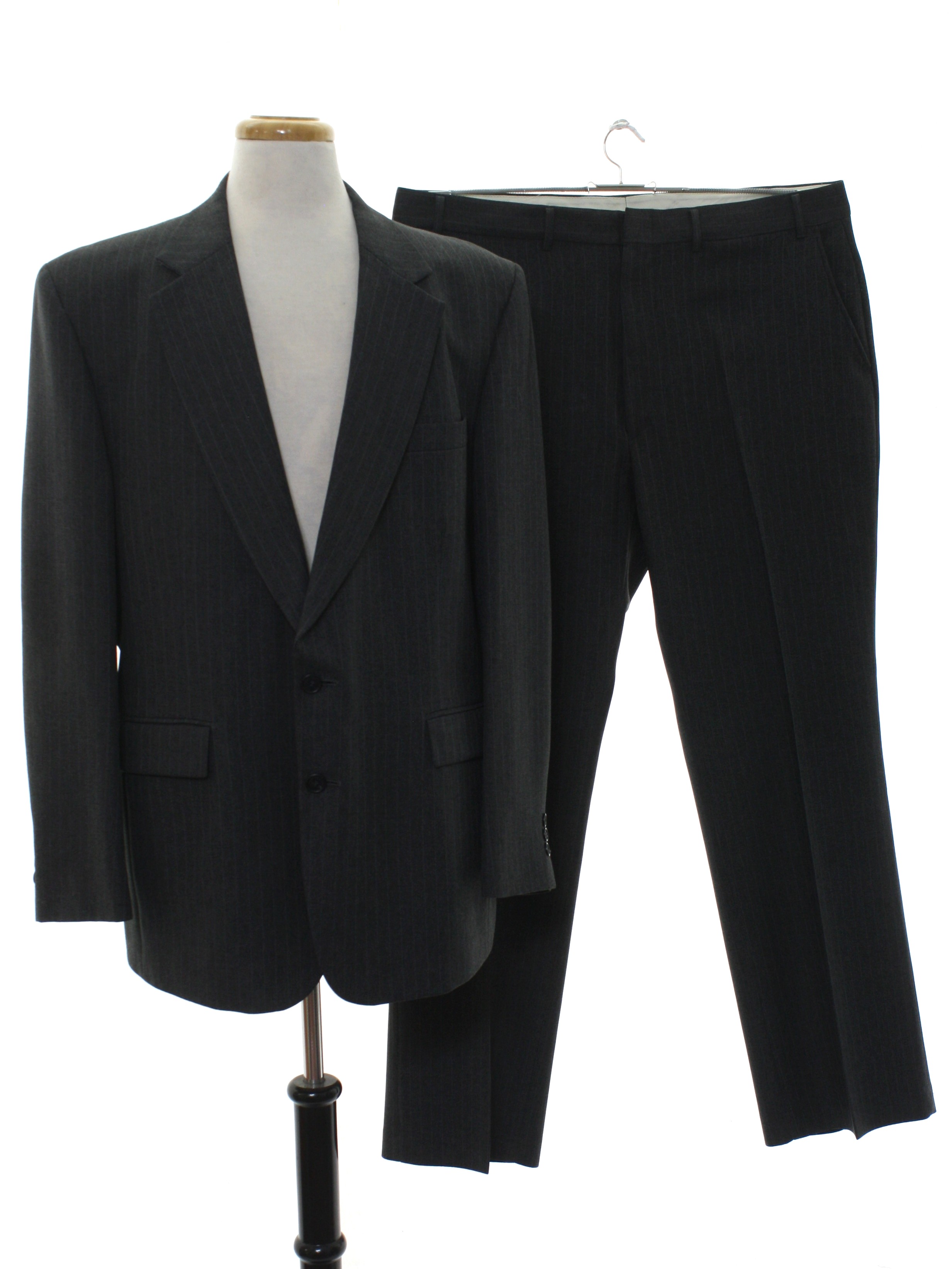 Retro Eighties Suit: 80s -Highland Park- Mens dark grey with light grey ...