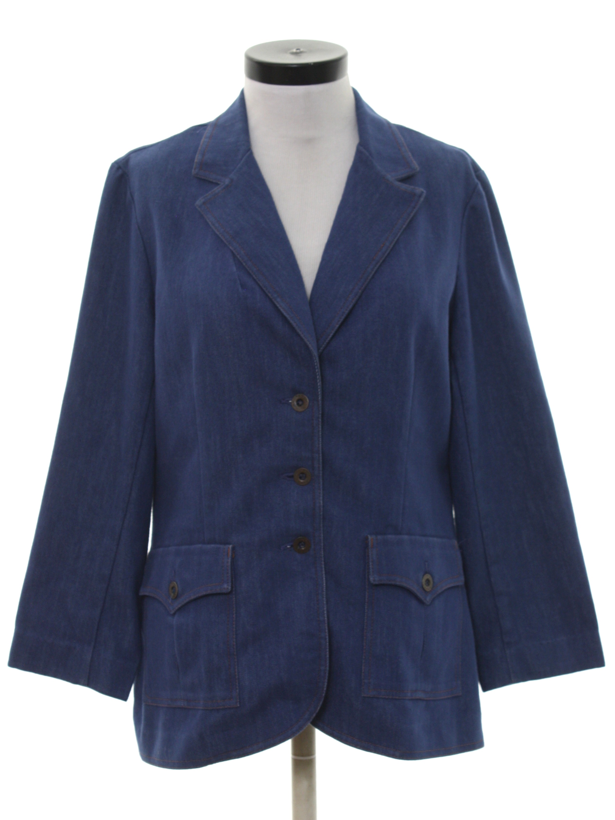 Vintage 80s Jacket: 80s -Koret City Blues- Womens hazy blue polyester ...