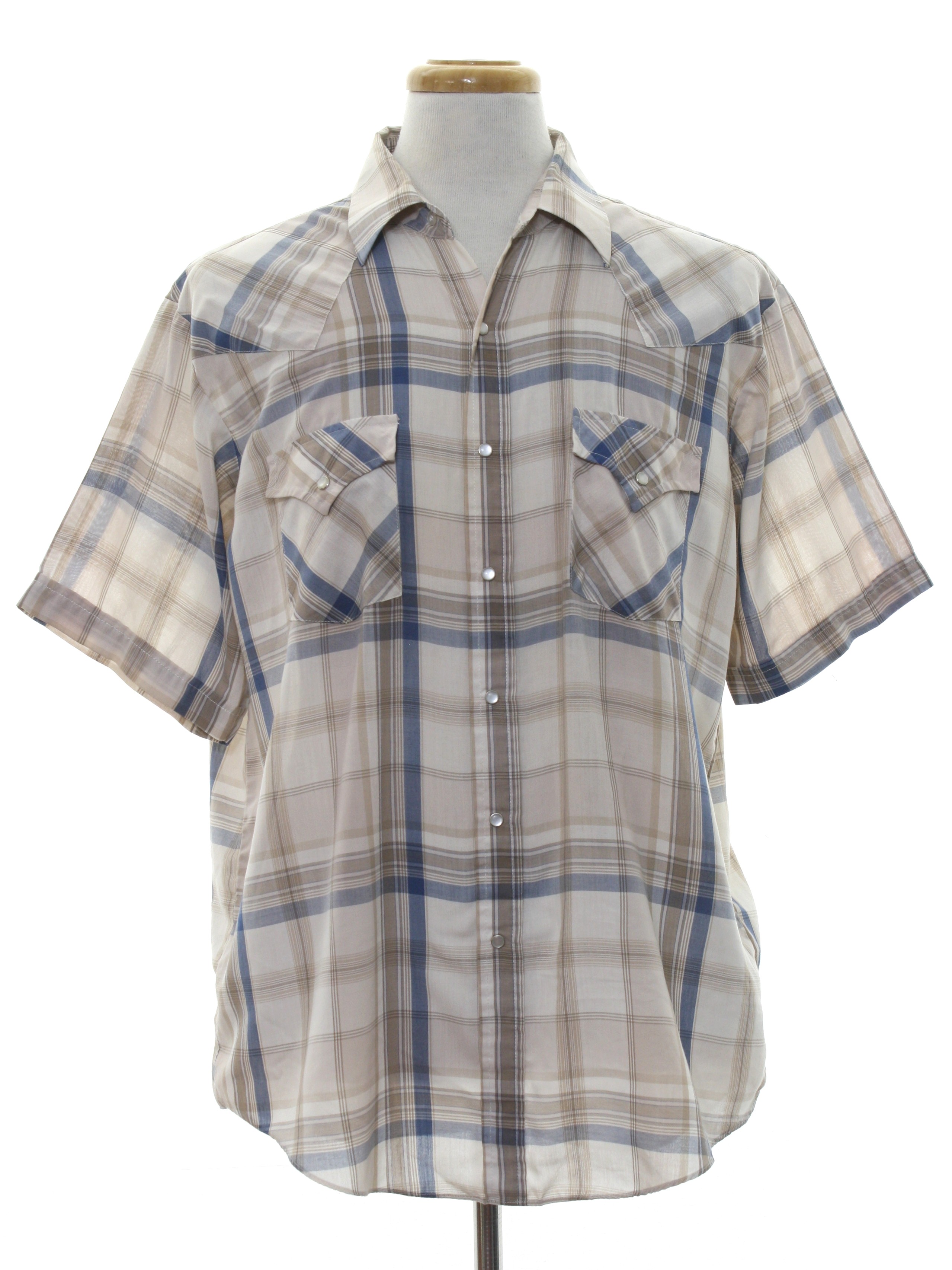 Vintage 1990's Western Shirt: 90s -Plains Western Wear- Mens plaid ...