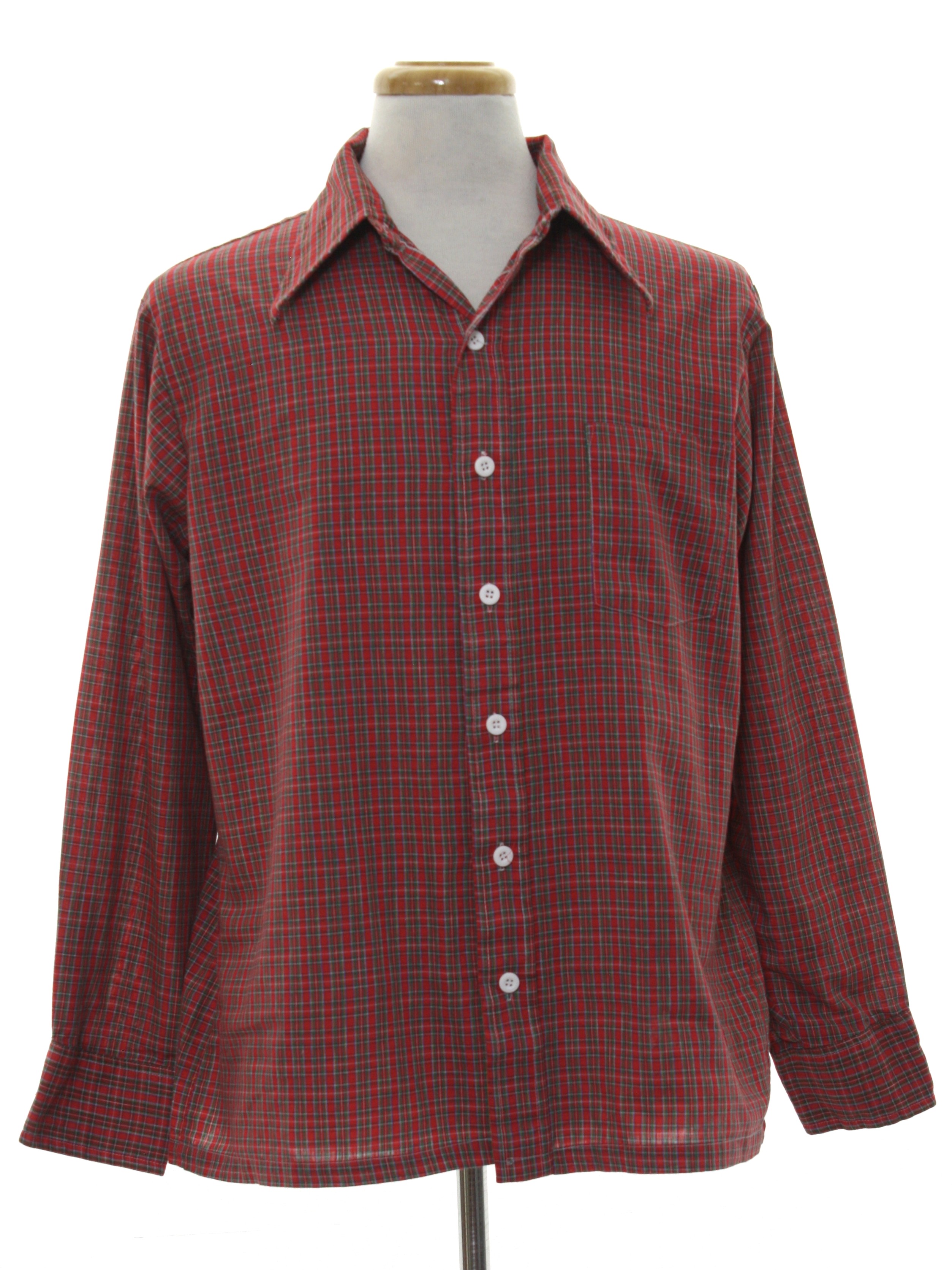 JC Penny 70's Vintage Shirt: Late 70s or Early 80s -JC Penny- Mens red ...