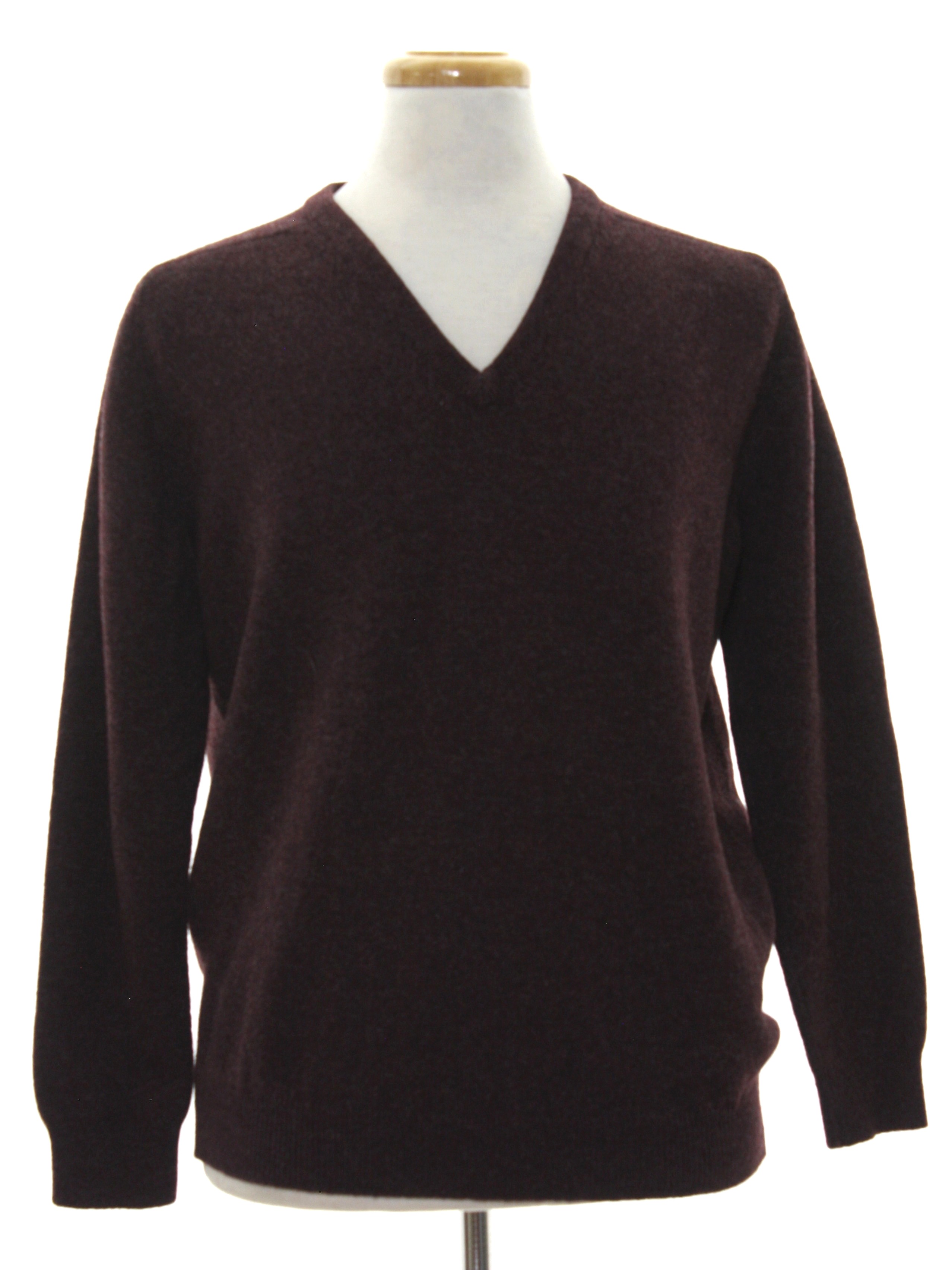 1980's Sweater (Pringle): 80s -Pringle- Mens dark heathered plum purple ...