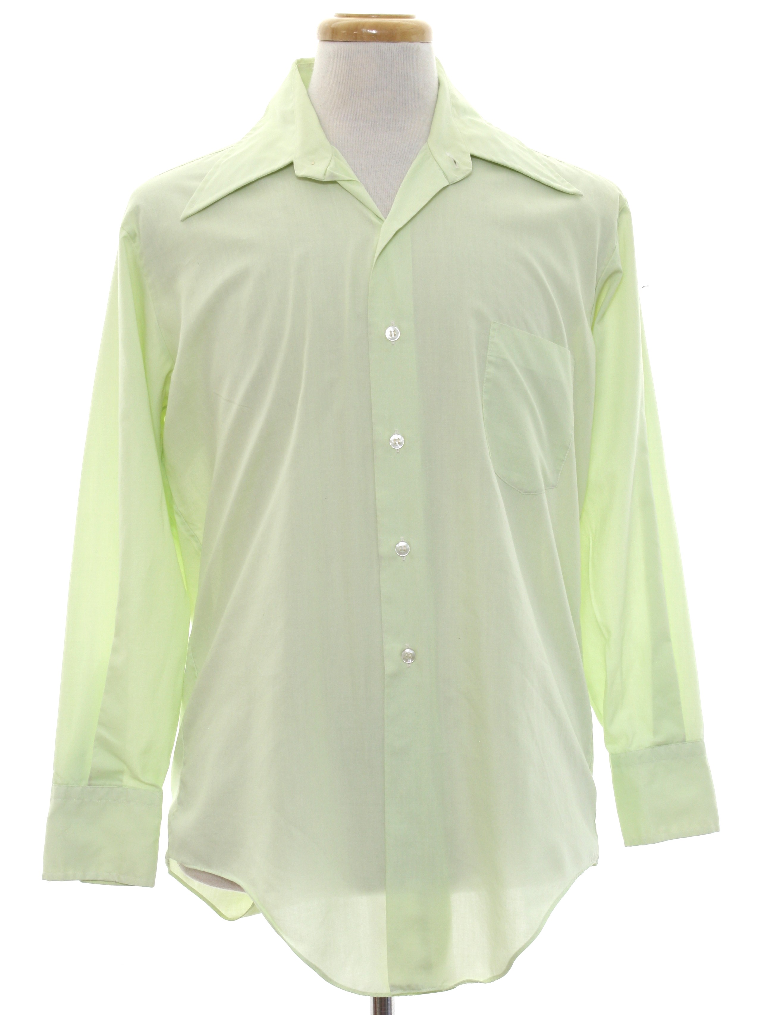 60s Retro Shirt: Late 60s or early 70s -Towncraft- Mens light lime ...