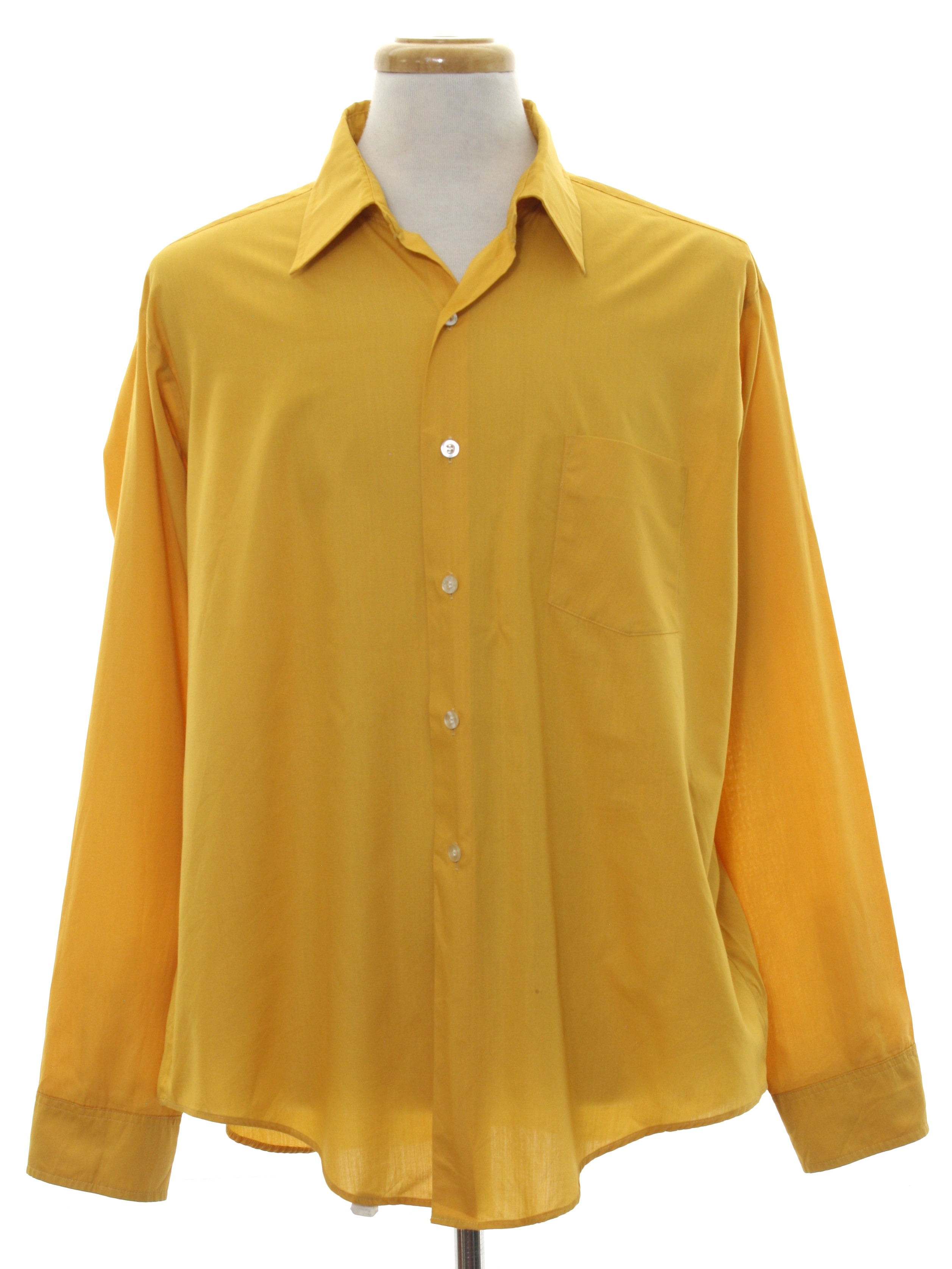 60s Retro Shirt: 60s -Century by Van Heusen- Mens goldenrod yellow ...