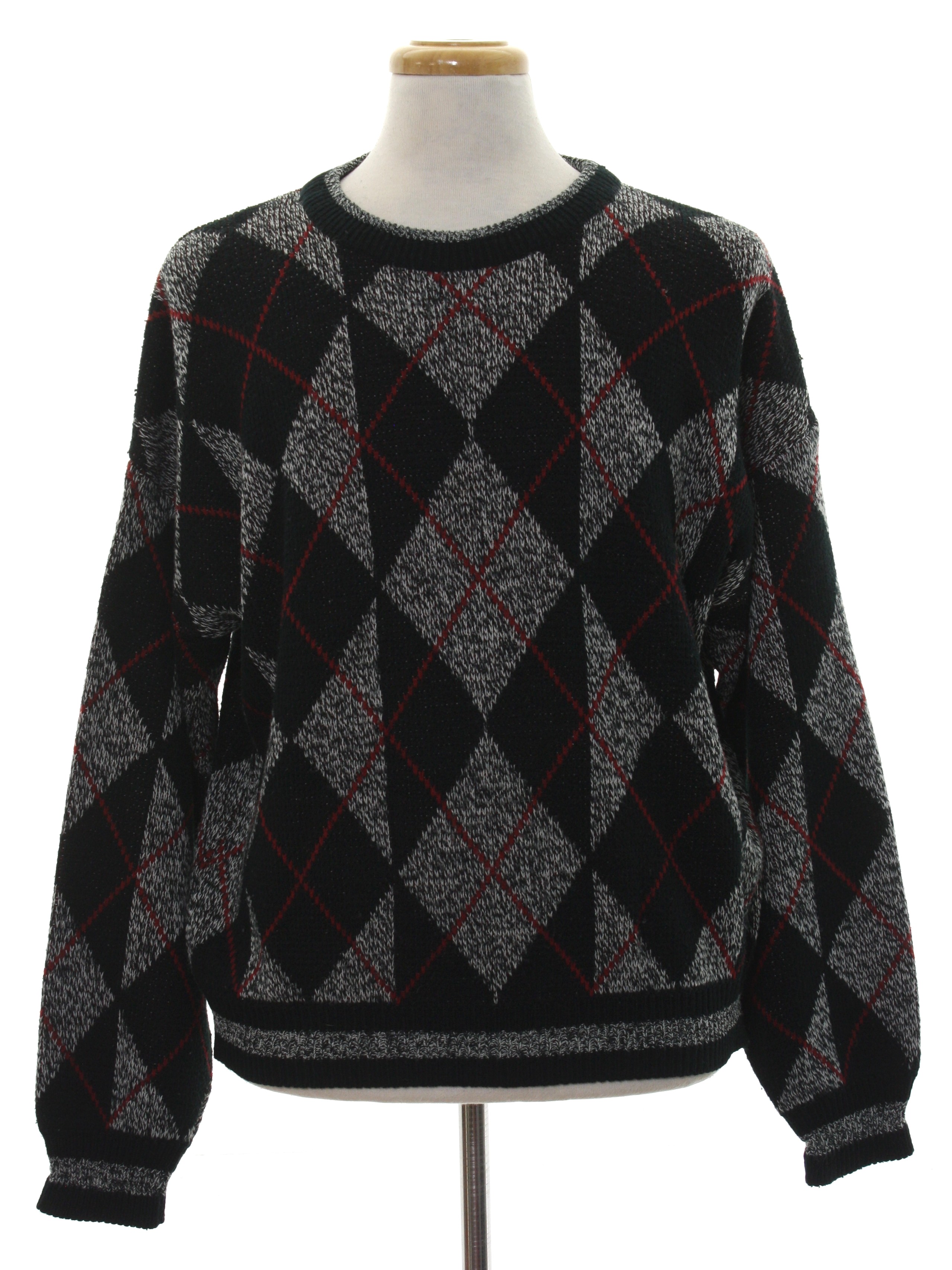 Retro 1980's Sweater (Trend Basics) : 80s -Trend Basics- Mens black and ...